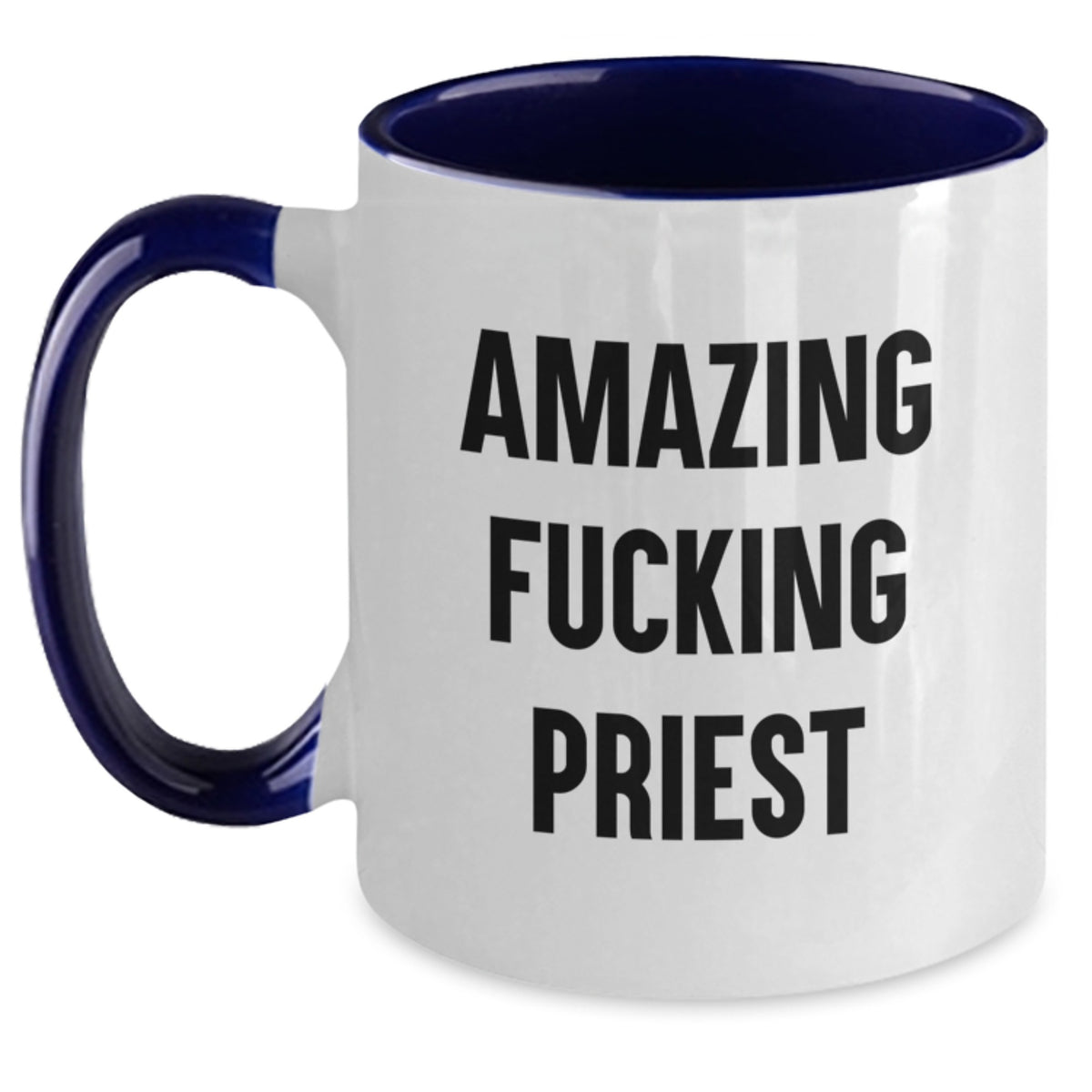 Priest Gift for Him - Amazing Fucking Priest Keepsake Two Tone Coffee - Main