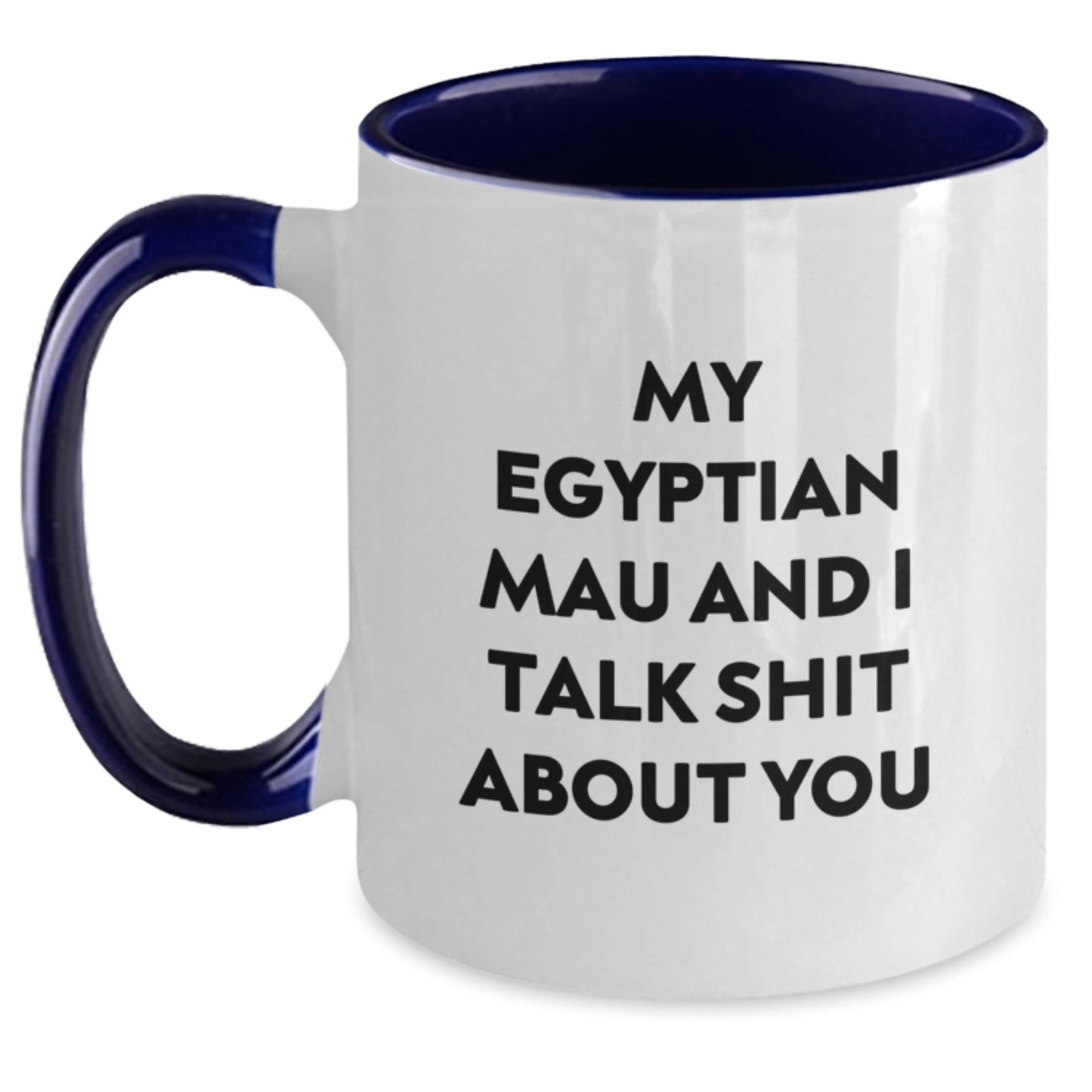 Egyptian Mau Cat Lover Gifts from Family, Unique Valentine's Unique Gifts for Egyptian Mau Cat Enthusiasts, Funny Two Tone Coffee Mug - Main
