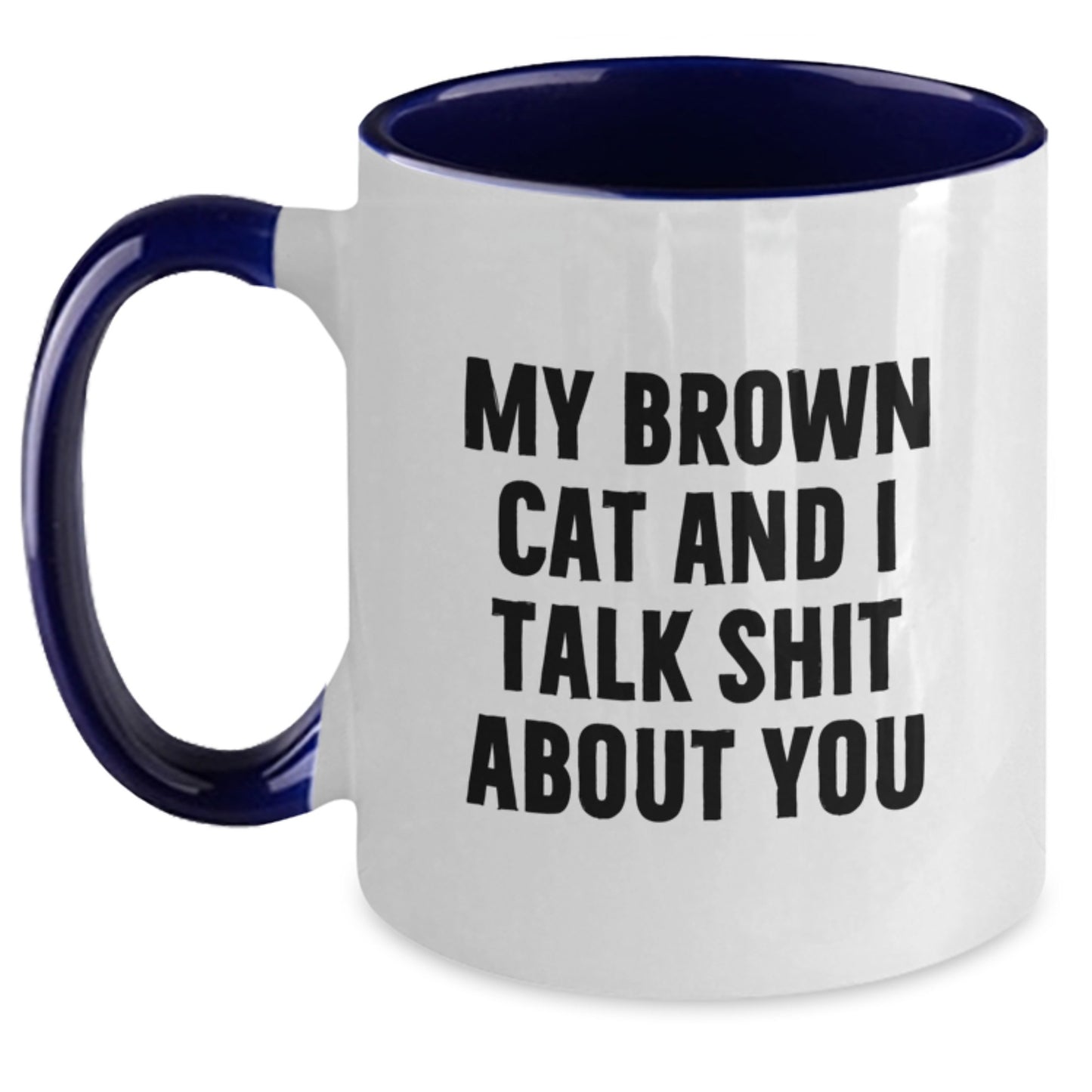 Funny Brown Cat Gifts from Mom for Mother's Day Unique Two Tone Coffee Mug - Main