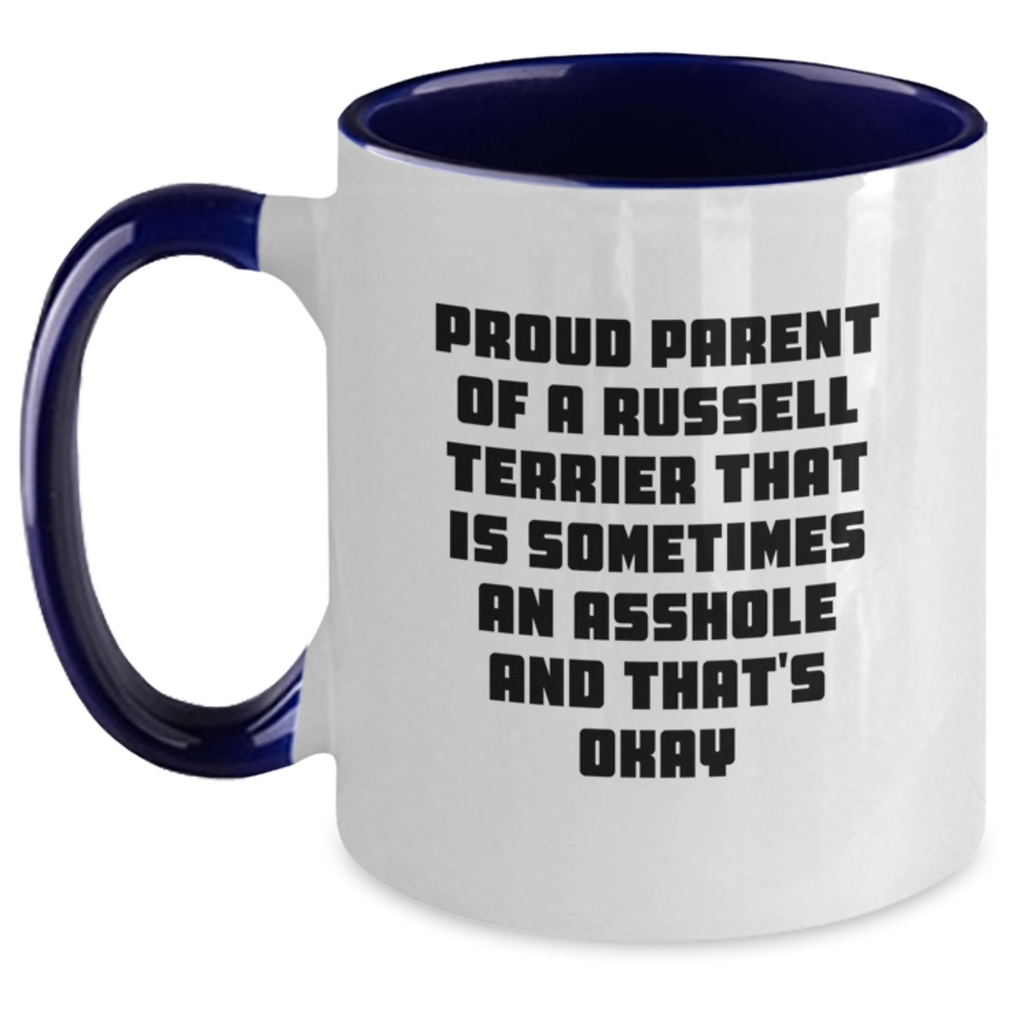 Funny Russell Terrier Dog Parent Gifts for Men, Women, Friends, Russell Terrier Dog Lovers, Birthday Unique Gifts from Mom, Dad, Friends, Family - Two Tone Coffee Mug - Main