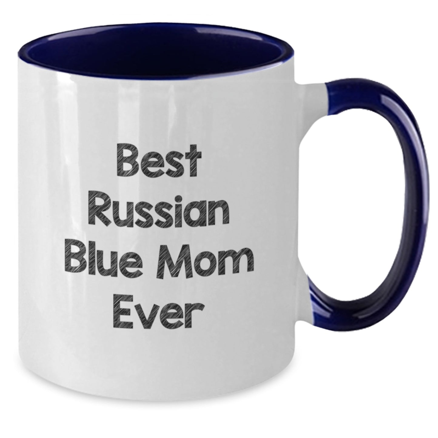 Funny Russian Blue Cat Gifts for Mom, Best Russian Blue Mom Ever Quote, Unique Graduation Two Tone Coffee Mug, Gifts from Friends, 11oz Ceramic, Microwave and Dishwasher Safe - Additional