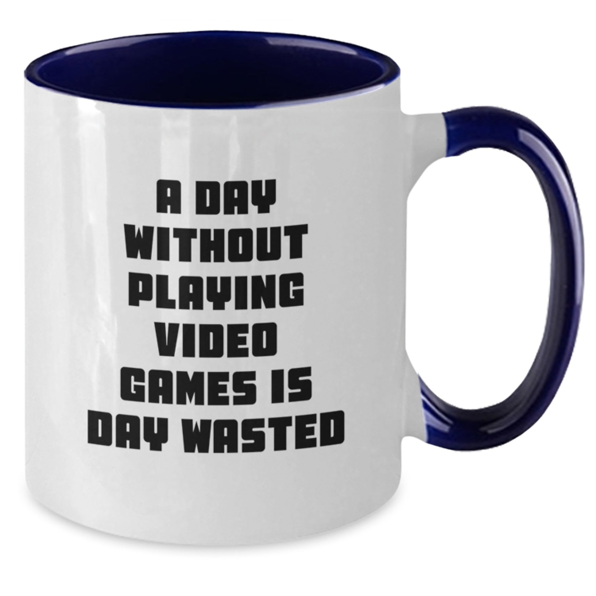 Funny Coffee Mugs for Playing Video Games Enthusiasts, Gifts from Friends for Birthday Unique Presents, Two Tone Mug, A Day Without Playing Video Games Is Day Wasted - Additional