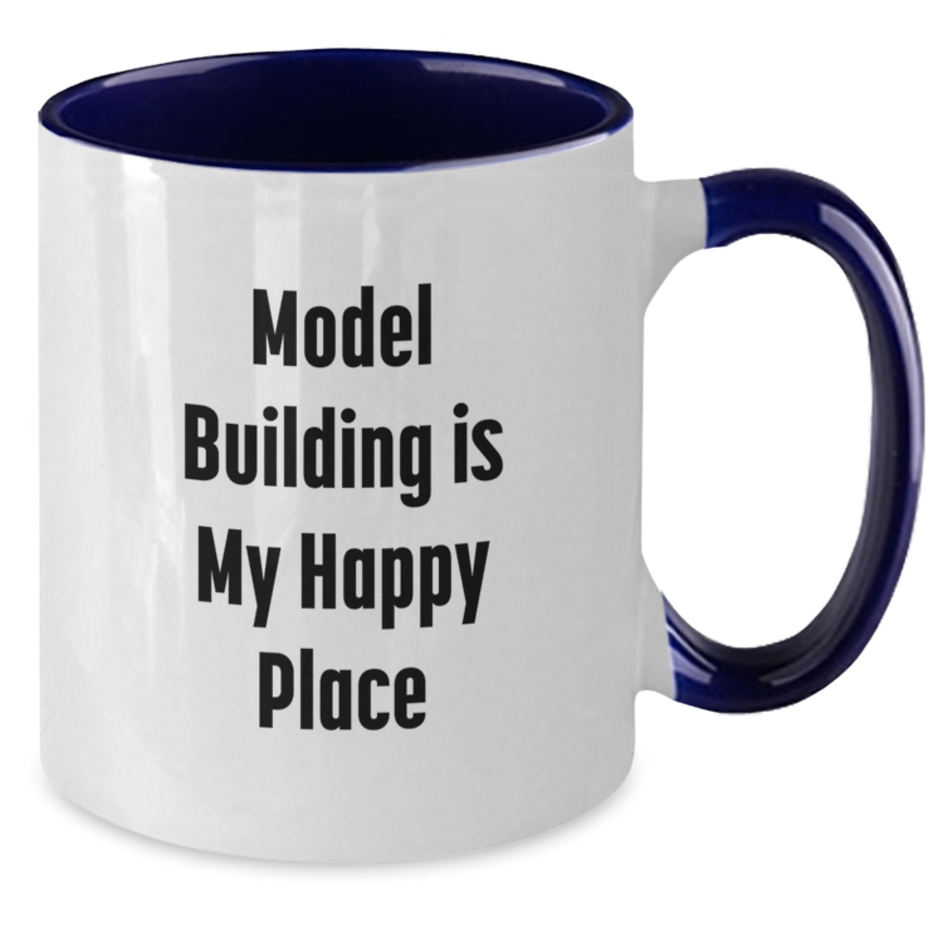 Funny Model Building Gifts for Men Women Friends, Two Tone Coffee Mug Quote Model Building Is My Happy Place, Birthday Unique Gifts from Family - Additional