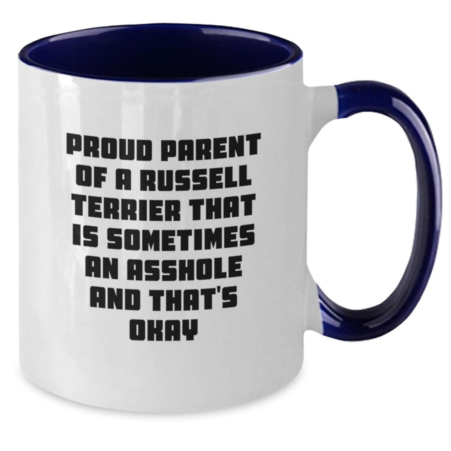 Funny Russell Terrier Dog Parent Gifts for Men, Women, Friends, Russell Terrier Dog Lovers, Birthday Unique Gifts from Mom, Dad, Friends, Family - Two Tone Coffee Mug - Additional