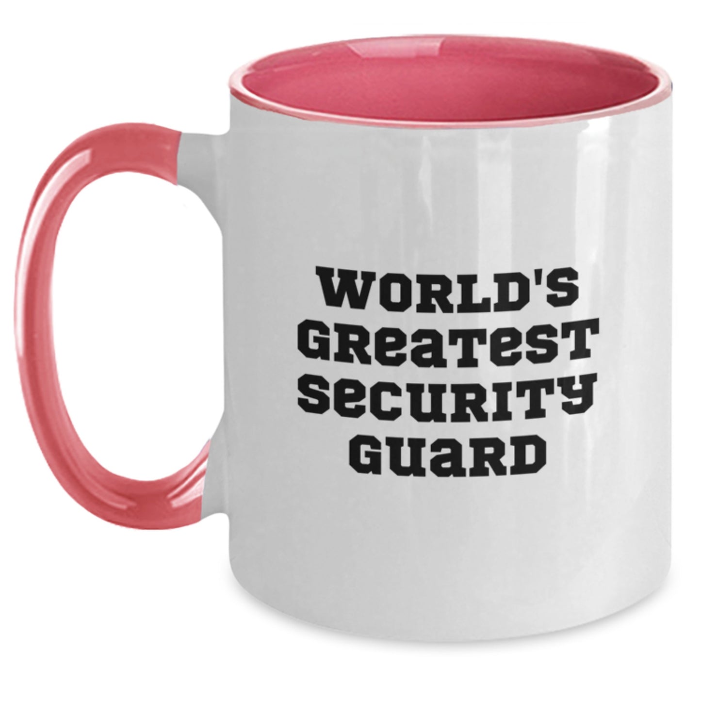 Funny Security Guard Gifts from Men to Friends - Two Tone Coffee Mug - Worlds Greatest Security Guard Quote, Christmas Unique Ideas for Coworkers - Main
