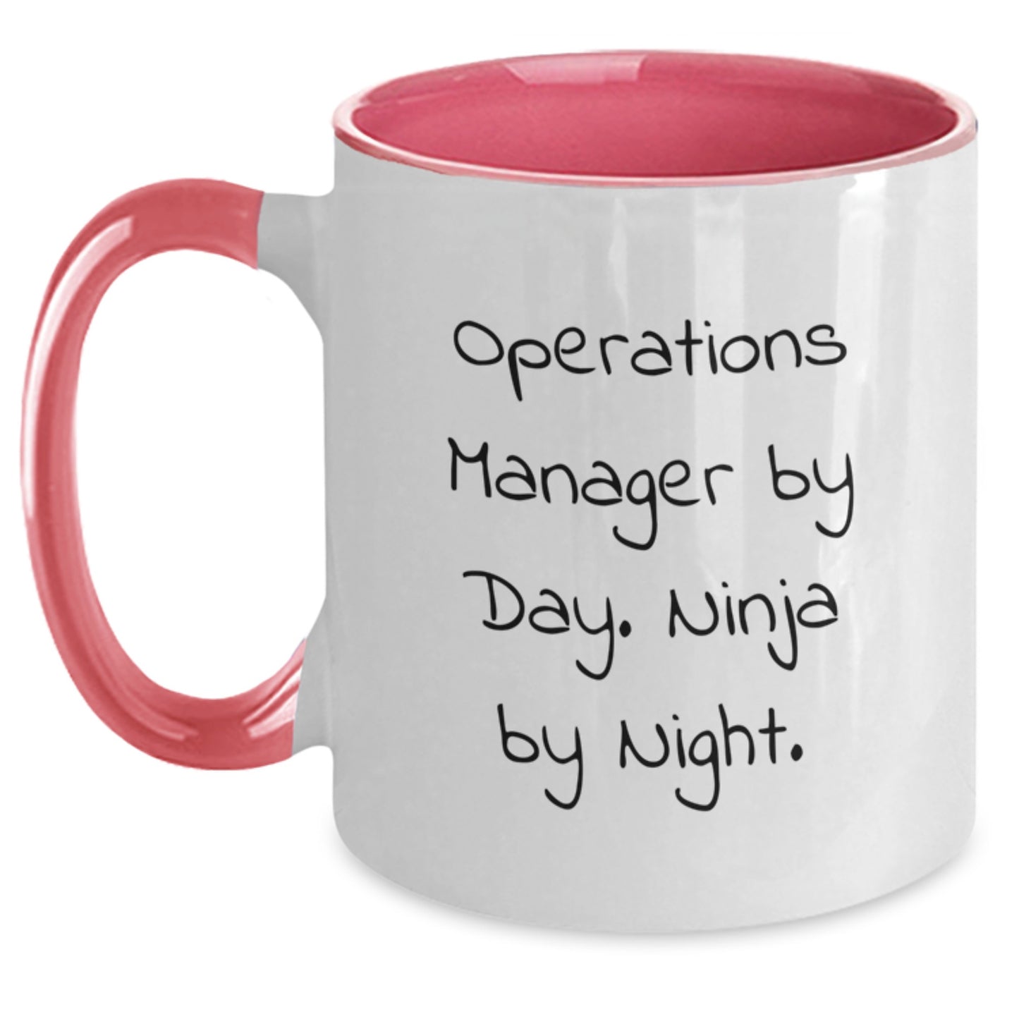 Funny Operations Manager Gifts from Friends for Christmas Unique Operations Manager Two Tone Coffee Mugs 'Operations Manager By Day. Ninja By Night.' - Main