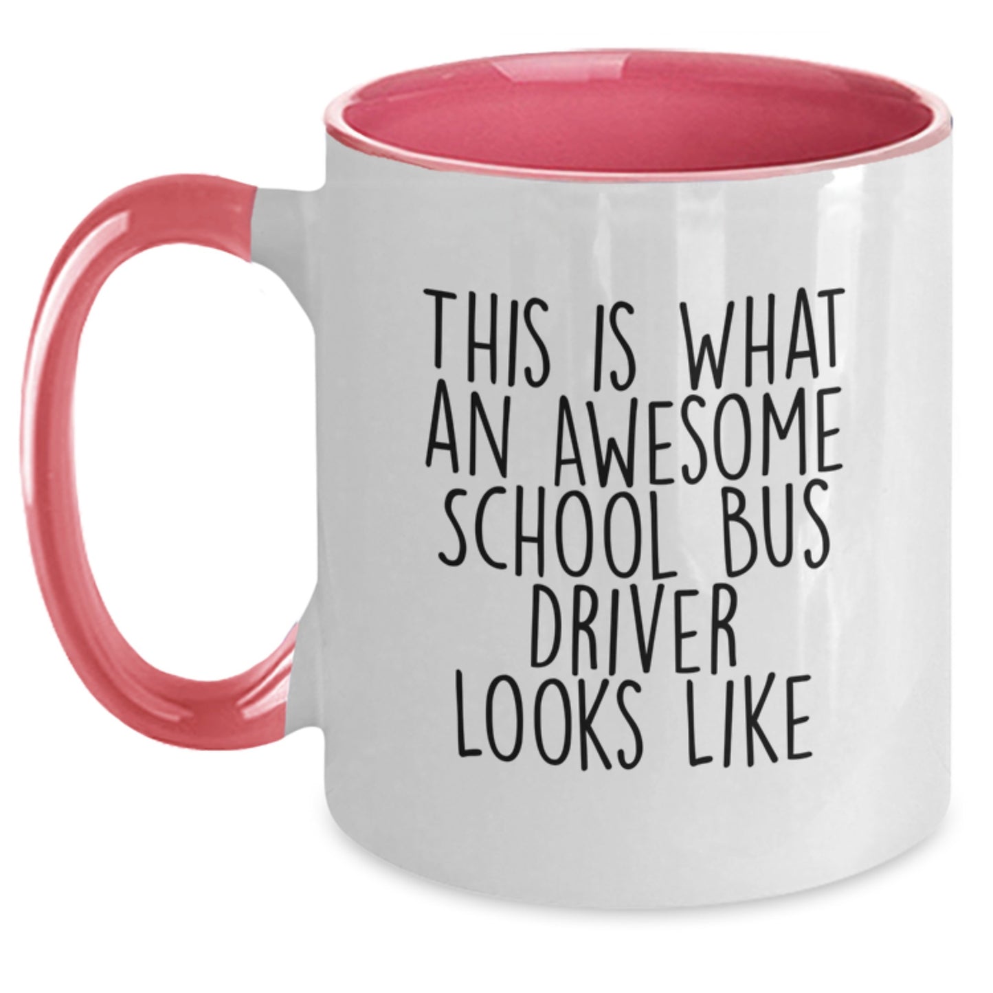 Funny School Bus Driver Gifts from Friends, Gifts for School Bus Driver, Two Tone Coffee Mug, This Is What An Awesome School Bus Driver Looks Like Christmas Unique - Main