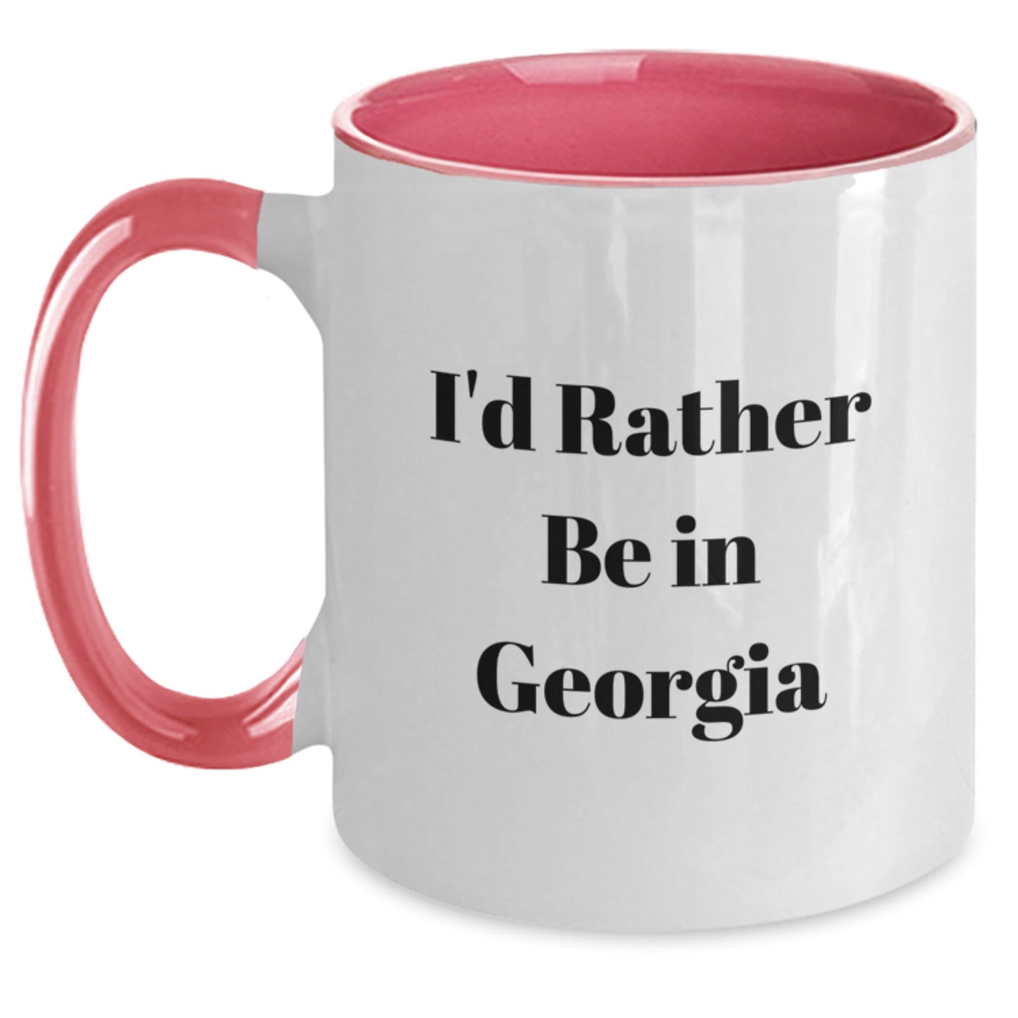 Funny Georgia Gifts for Men from Friends - I'd Rather Be In Georgia Two Tone Coffee Mug - Perfect Graduation Unique Gifts - Main