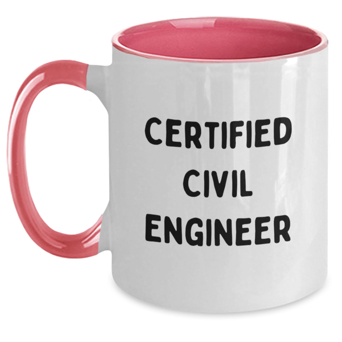 Civil Engineer Funny Gifts from Family, Unique Christmas Unique Gift for Civil Engineer, Two Tone Coffee Mug, Certified 'I'm a Civil Engineer' - Main