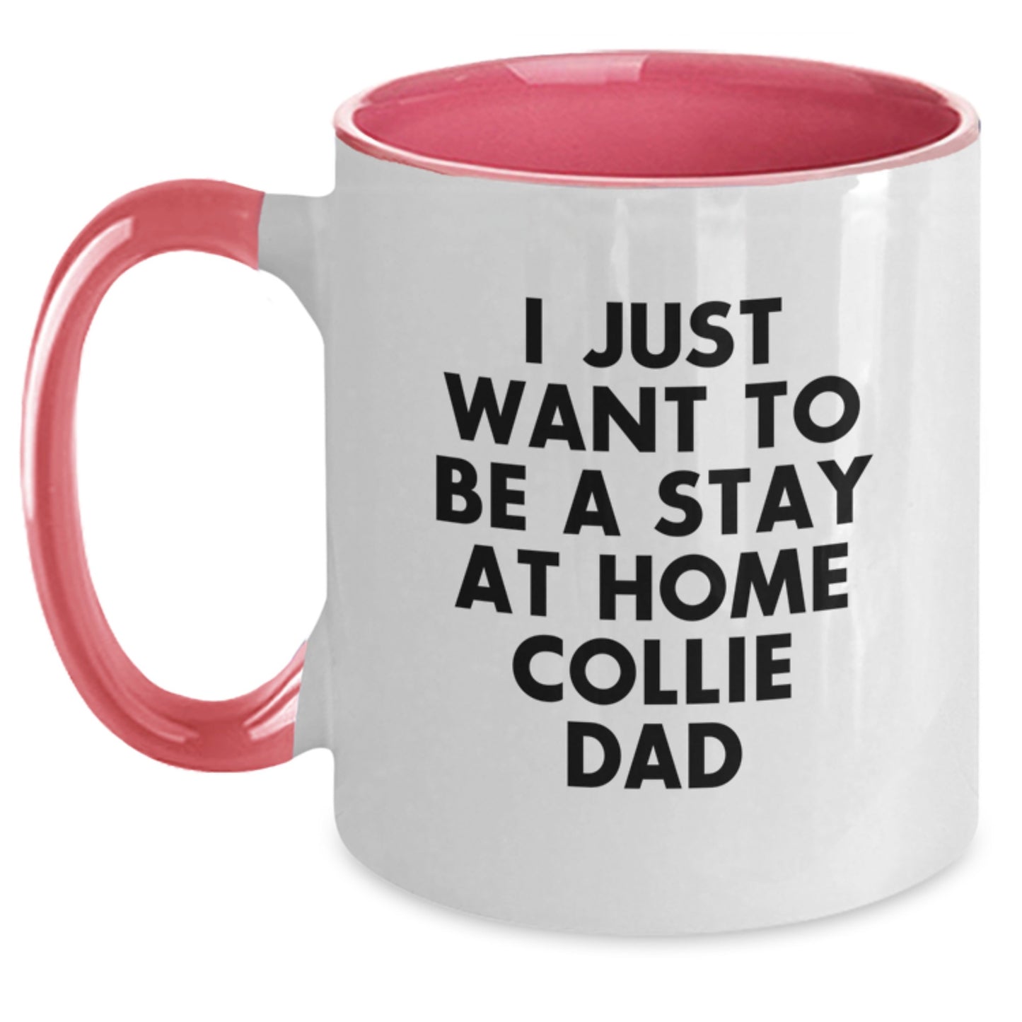 Funny Collie Dog Gifts from Dad to Stay At Home Collie Dad Lover on Valentine's Two Tone Coffee Mug - Main