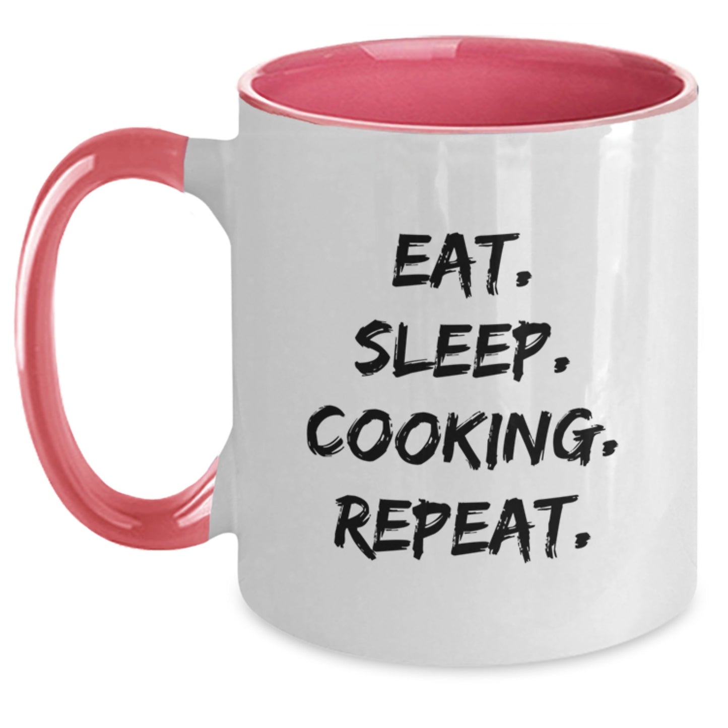 Funny Cooking Gifts for Friends, Two Tone Coffee Mugs with Eat. Sleep. Cooking. Repeat. Quote, Christmas Unique Presents for Men, Women, Family, Coworkers - Main