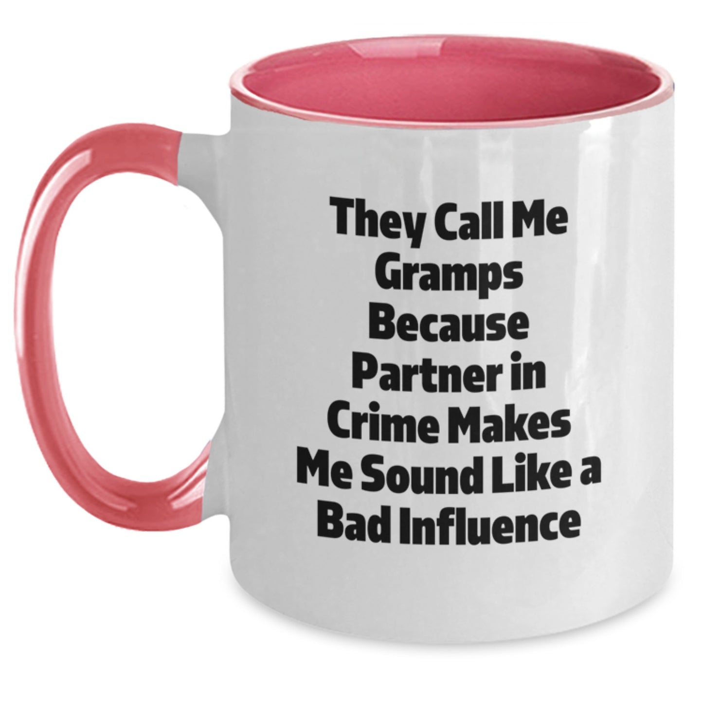 Funny Gramps Gifts from the Partner in Crime, Perfect for Gramps and Valentine's Unique Gifts, Two Tone Coffee Mug - Main
