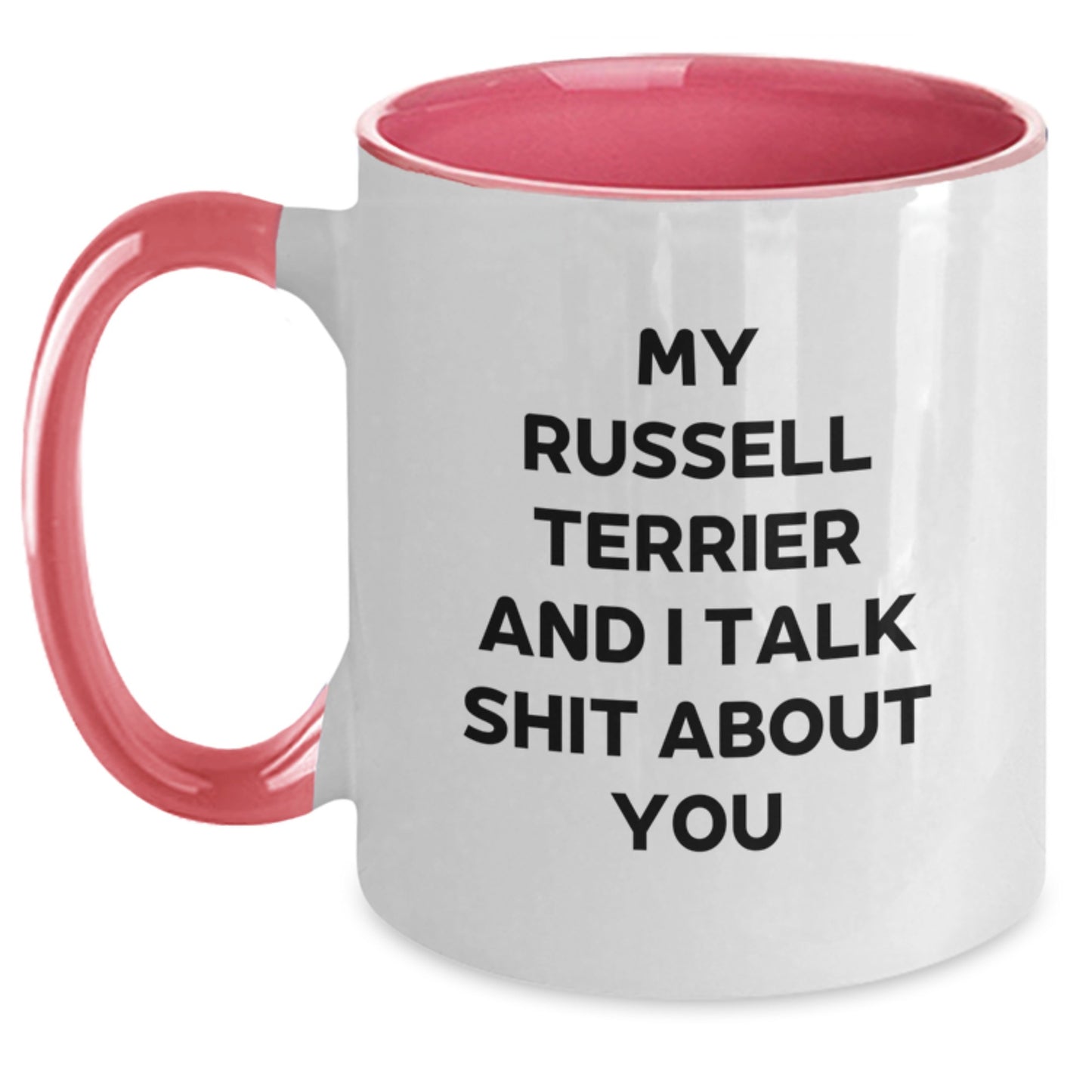 Funny Russell Terrier Dog Gifts from Men to Friends, Russell Terrier Dog Lover Two Tone Coffee Mug, Russell Terrier Dog Father's Day Unique - Main