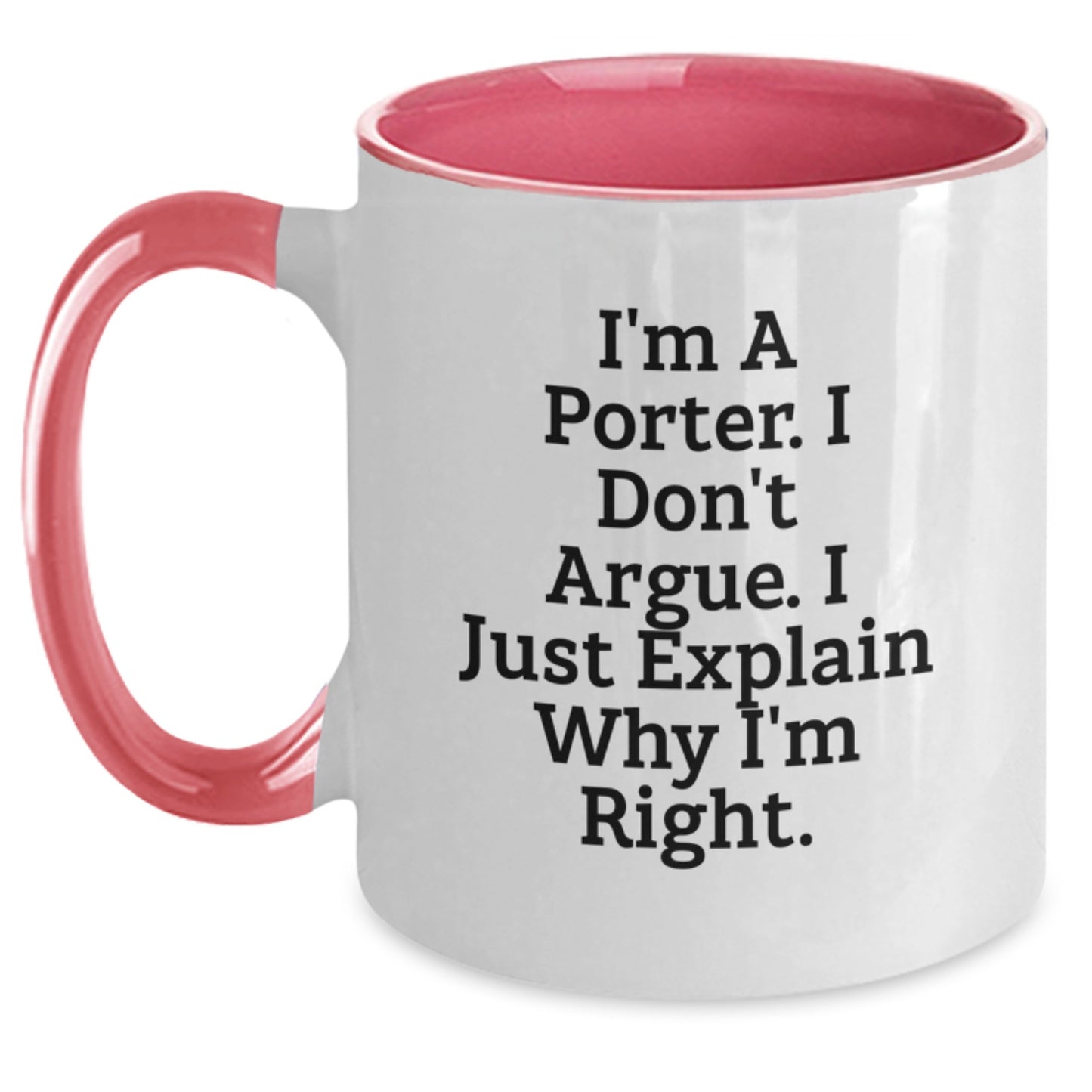Funny Porter Gifts for Christmas - Two Tone Coffee Mugs from Men, Gifts for Porter, Unique Christmas Unique Gifts for Friends, Coworkers, Family - Main