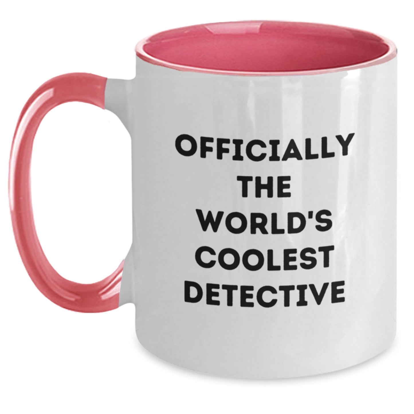 Funny Detective Gifts from Men to Friends - Officially The World's Coolest Detective Two Tone Coffee Mug for Graduation Unique Gifts - Main