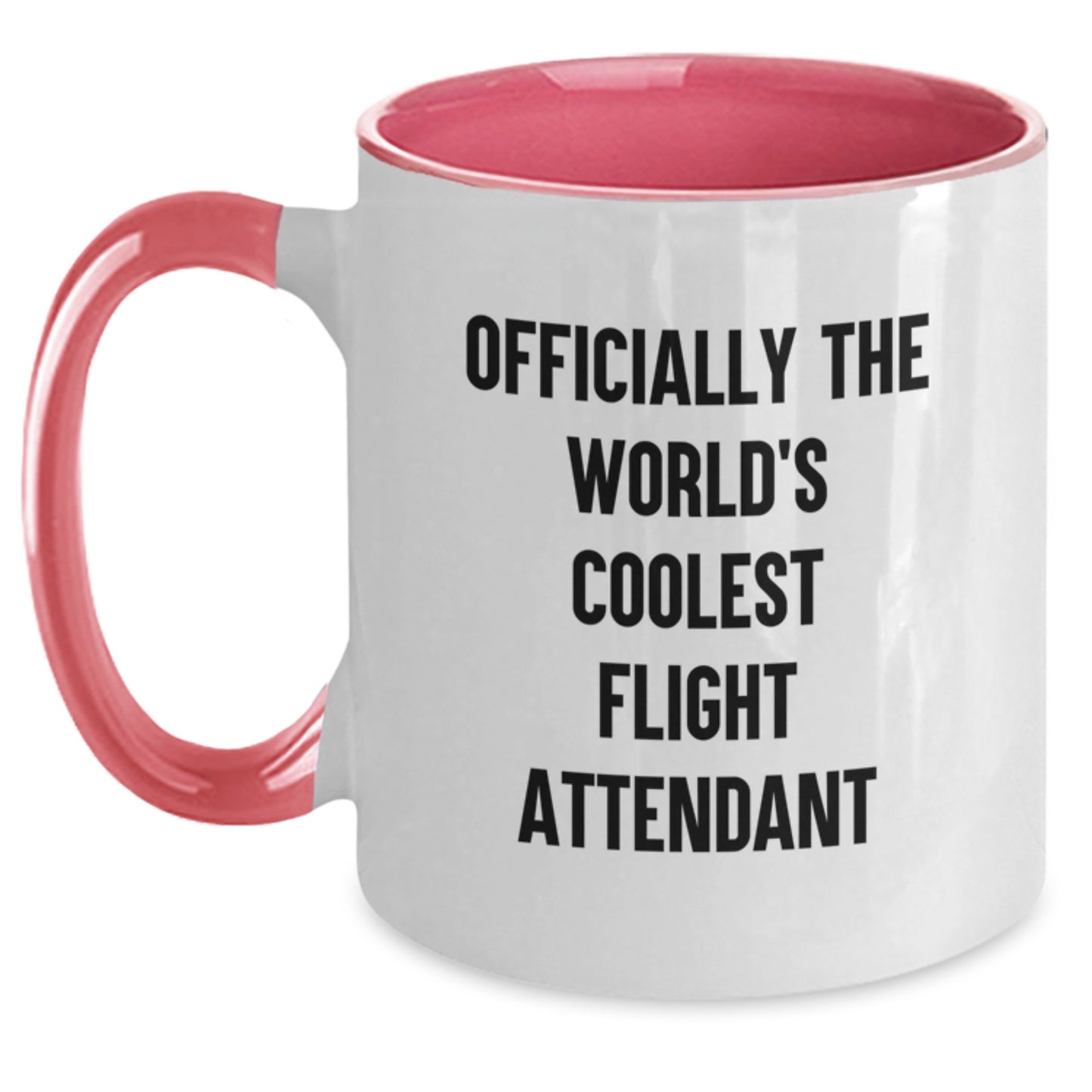 Funny Flight Attendant Gifts for Men Women Friends Coworkers Family - Officially Coolest Flight Attendant Two Tone Coffee Mug - Main