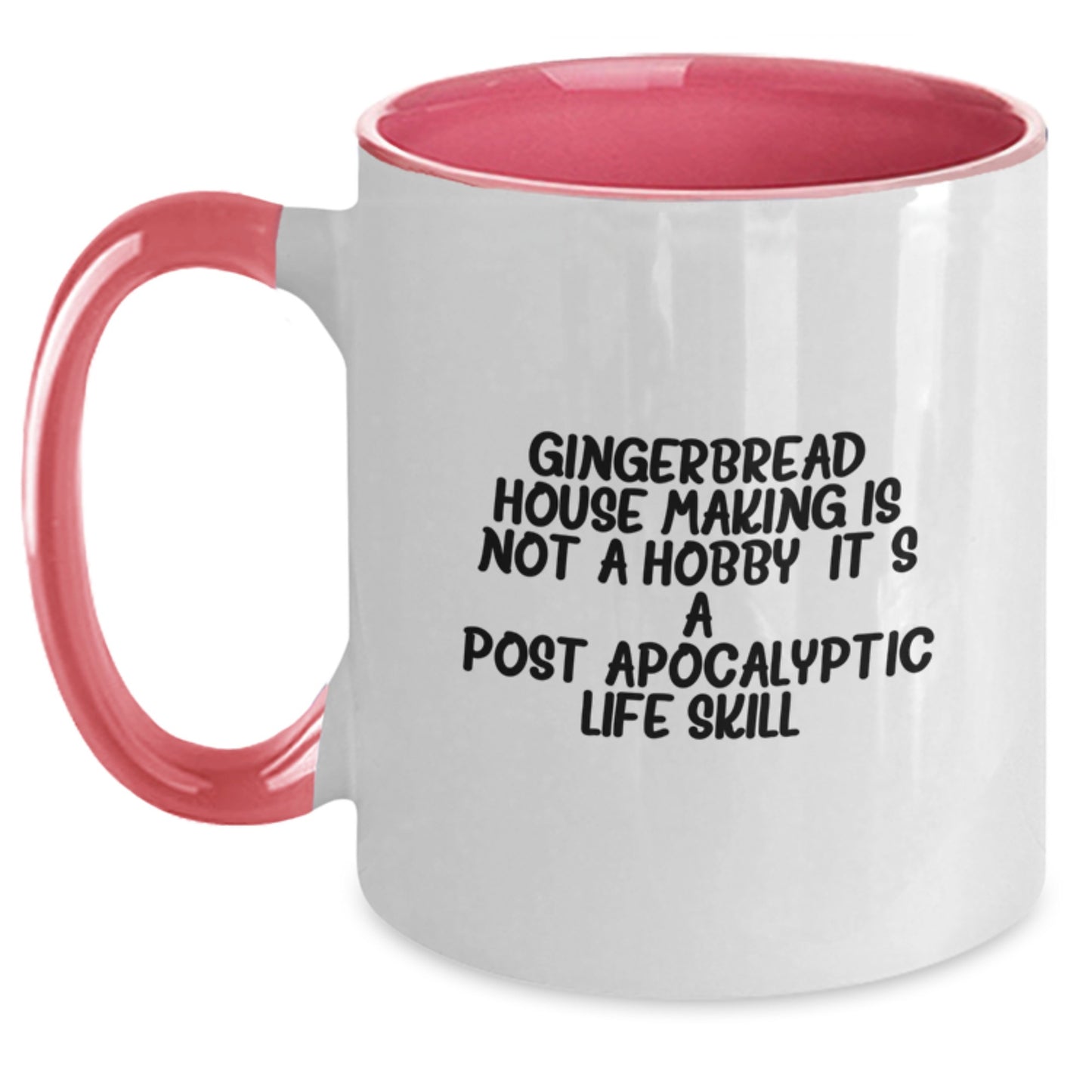 Birthday Gift for Her Gingerbread House Mug, Two Tone Ceramic Present - Main