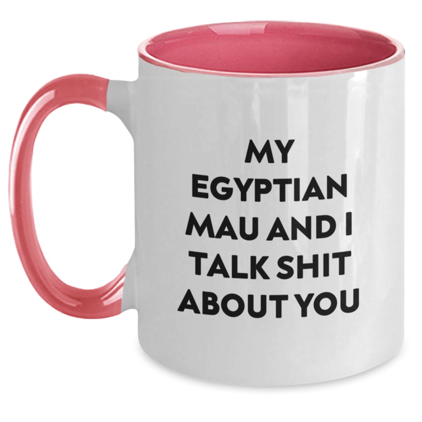 Egyptian Mau Cat Lover Gifts from Family, Unique Valentine's Unique Gifts for Egyptian Mau Cat Enthusiasts, Funny Two Tone Coffee Mug - Main