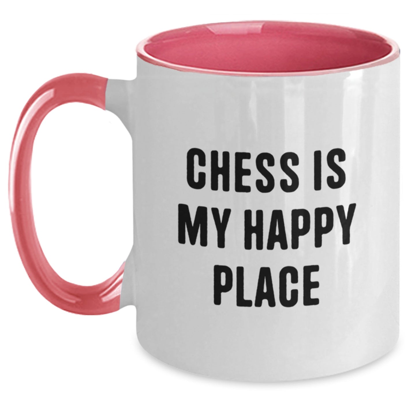 Funny Chess Gifts for Dad, Chess Is My Happy Place, Two Tone Coffee Mug, Father's Day Unique Gifts from Family to Men - Main