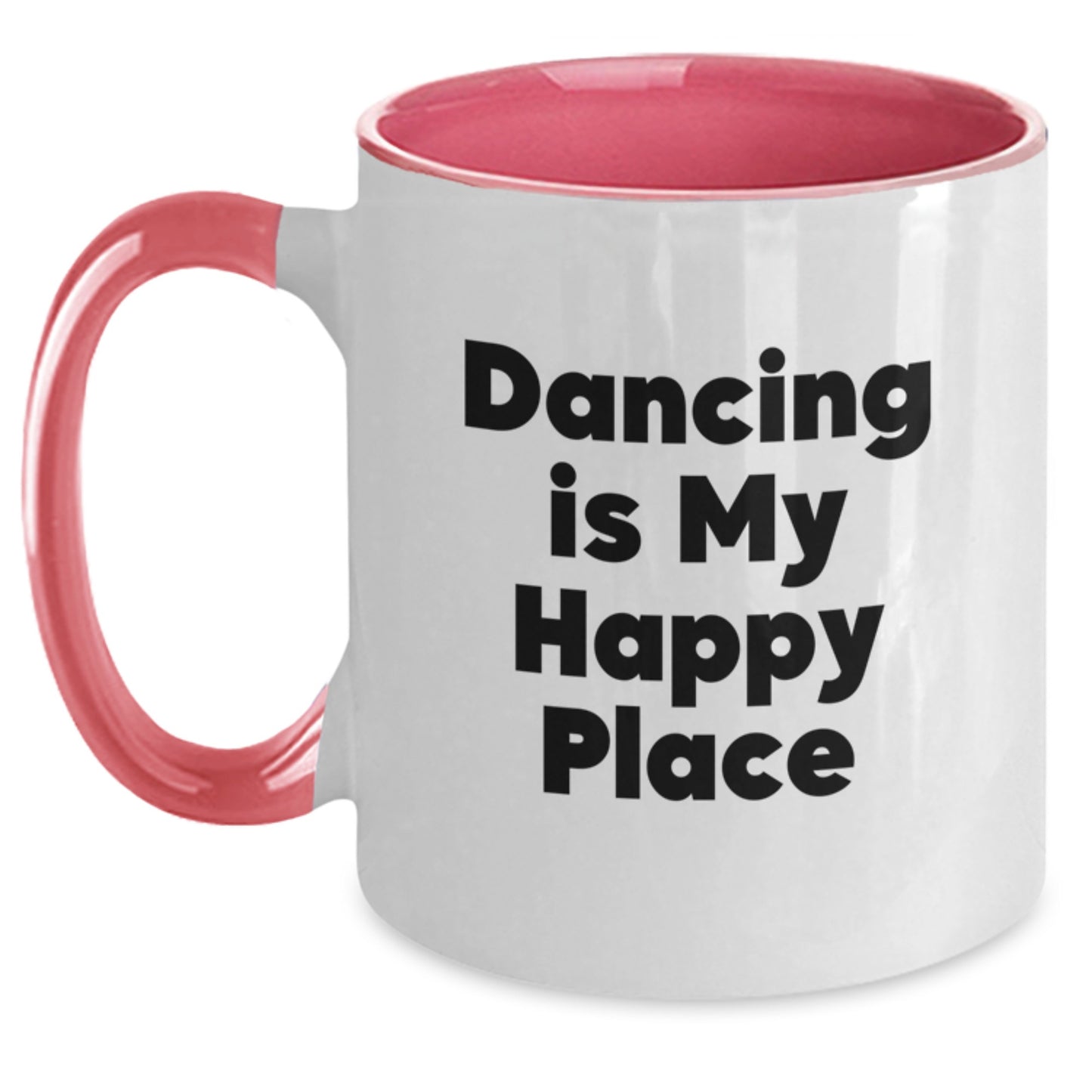 Funny Dancing Gifts from Family for Dad on Father's Day - Two Tone Coffee Mug - Dancing Is My Happy Place - Main