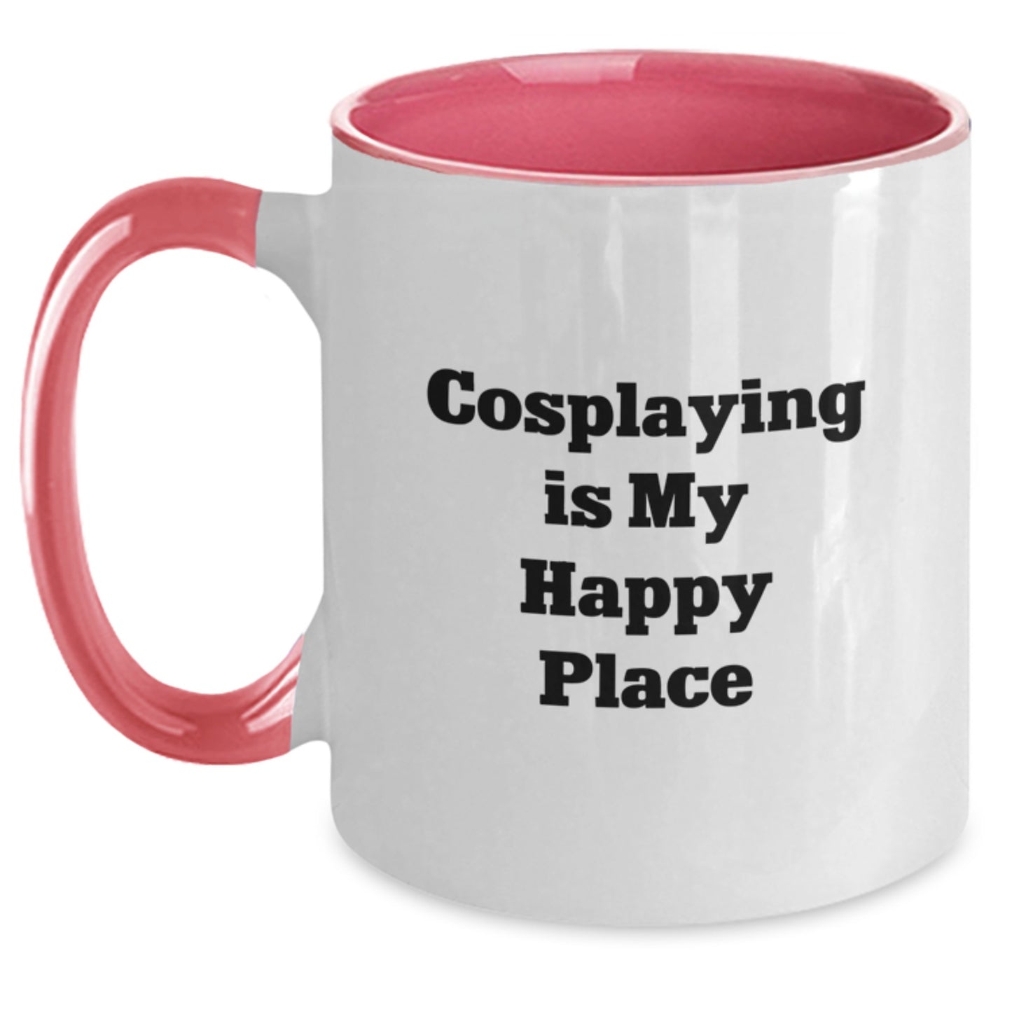 Funny Cosplaying Gifts for Men from Friends on Birthday Two Tone Coffee Mug - 'Cosplaying Is My Happy Place' - Main