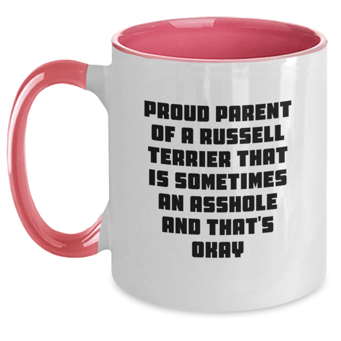Funny Russell Terrier Dog Parent Gifts for Men, Women, Friends, Russell Terrier Dog Lovers, Birthday Unique Gifts from Mom, Dad, Friends, Family - Two Tone Coffee Mug - Main