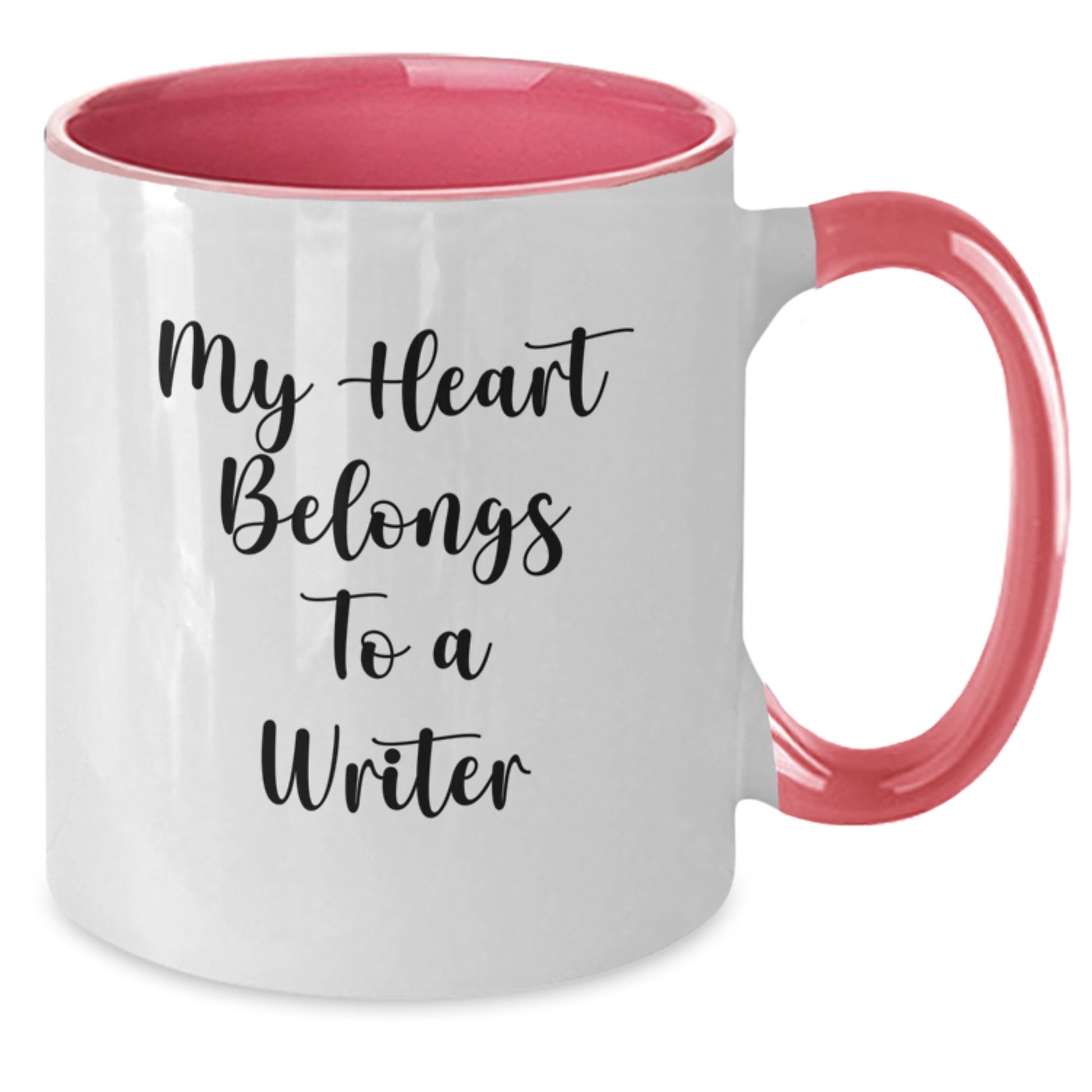 Funny Writer Gifts from Women for Men, My Heart Belongs To A Writer Two Tone Coffee Mug, Valentine's Unique Gifts - Additional