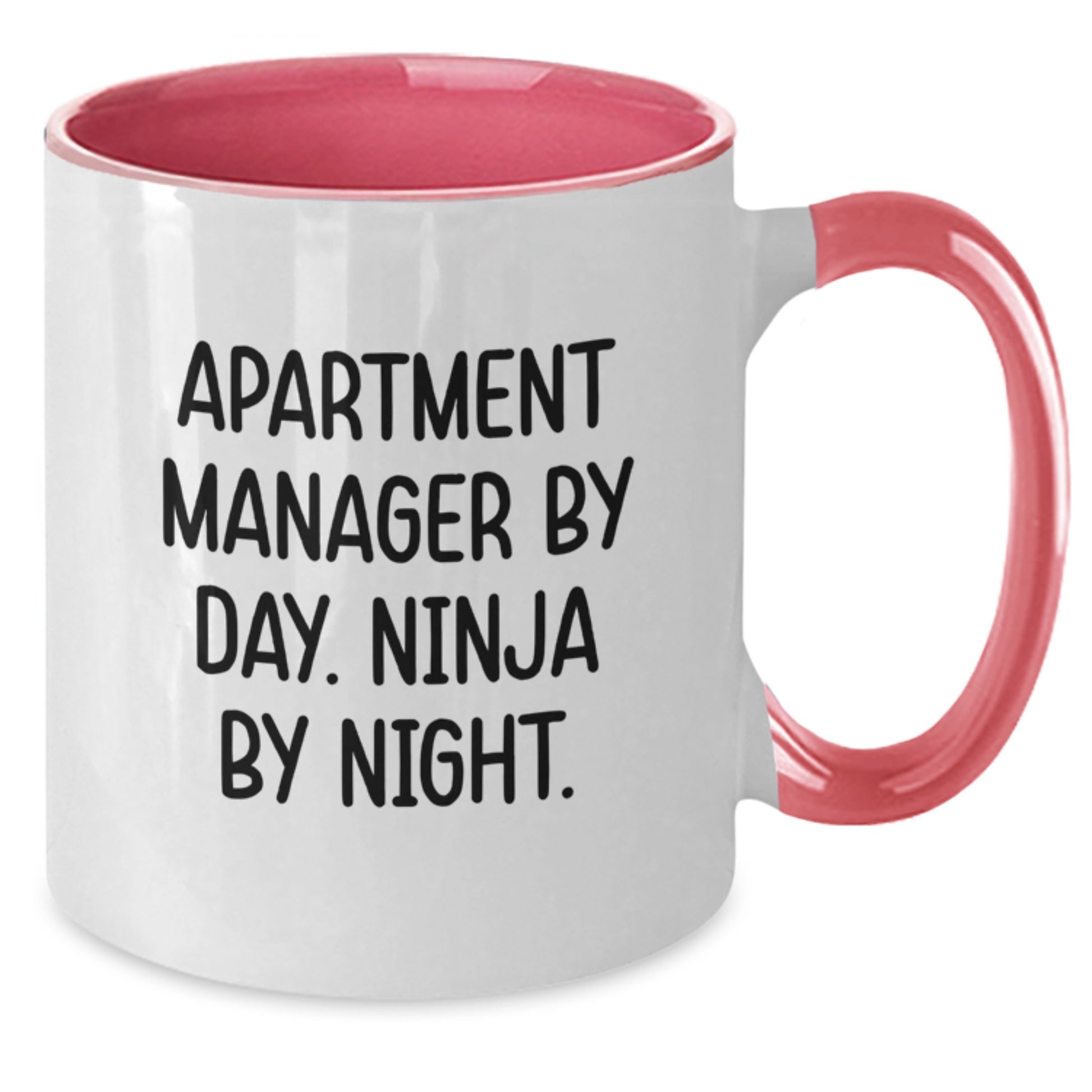 Apartment Manager Ninja Gifts - Funny Two Tone Coffee Mugs for Graduation, 'Apartment Manager By Day. Ninja By Night.' Quote, Gifts from Friends, Gifts for Apartment Managers - Additional