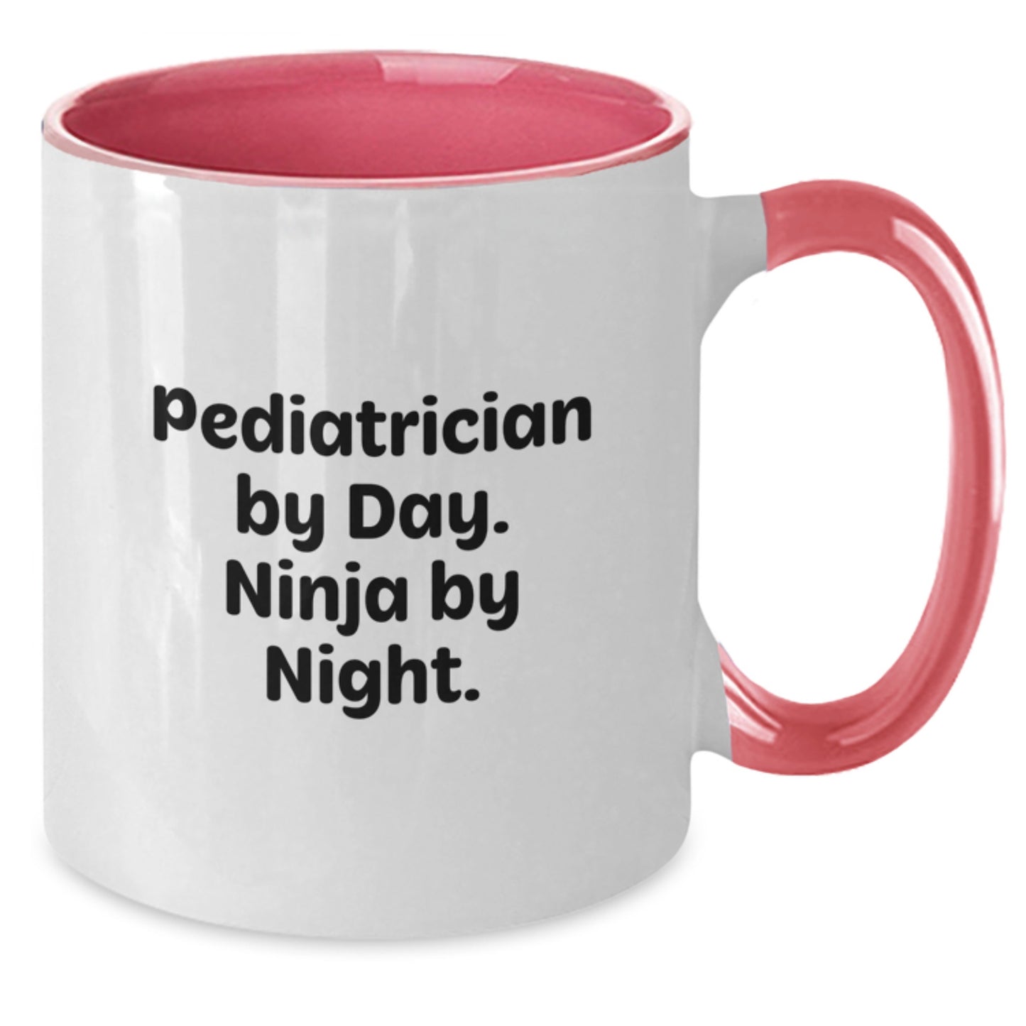 Funny Pediatrician Gifts from Men to Friends for Christmas - Pediatrician By Day. Ninja By Night. Two Tone Coffee Mug - Additional