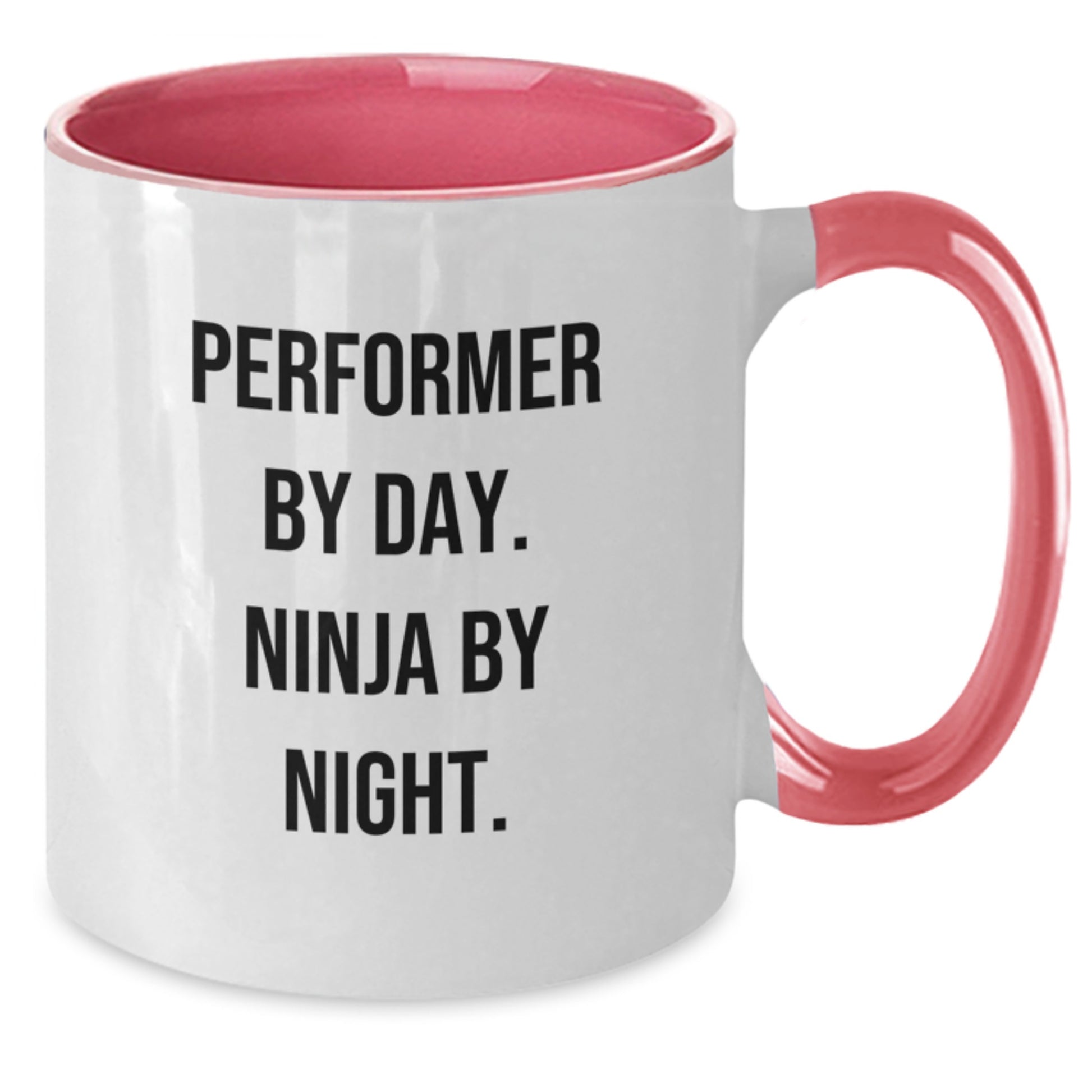 Funny Performer Gifts for Men Friends and Family - 'Performer By Day. Ninja By Night.' Two Tone Coffee Mug, Christmas Unique Presents - Additional