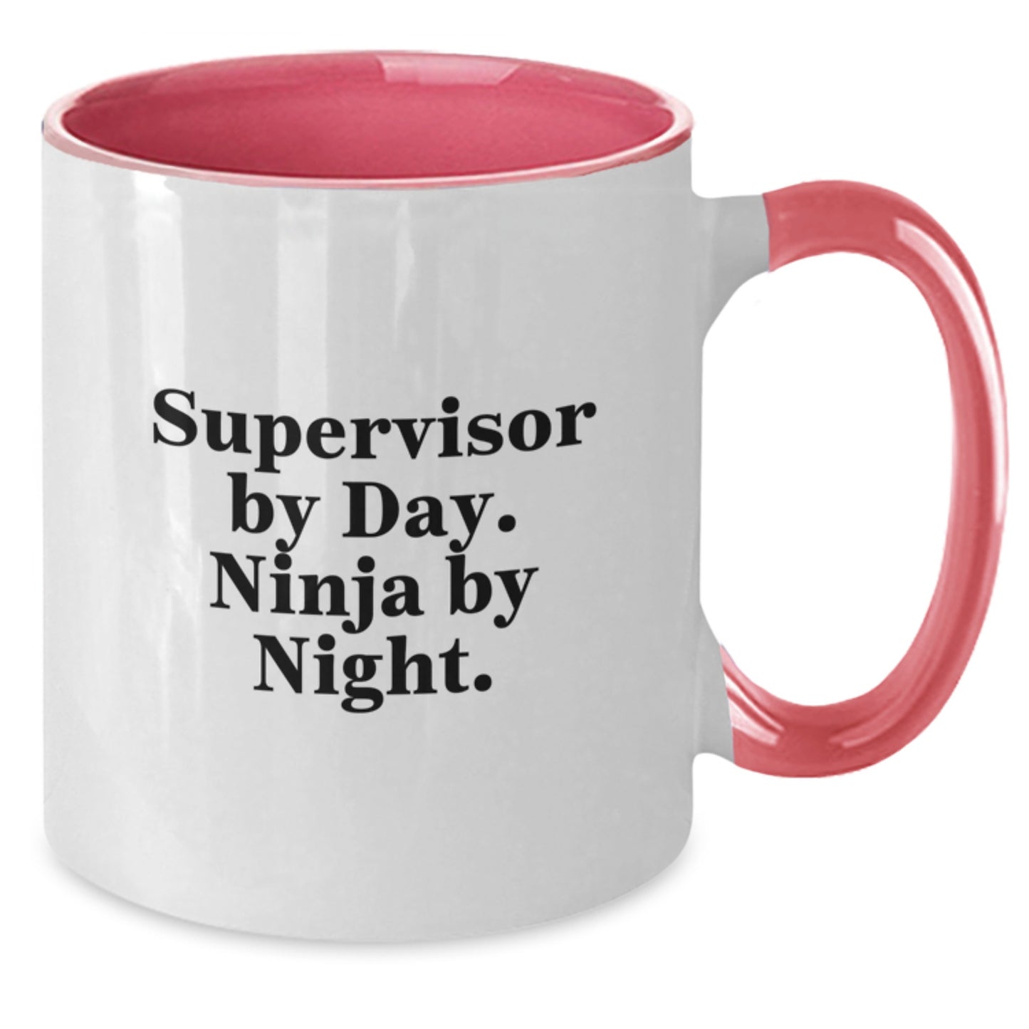 Funny Gifts from Men to Supervisor, Supervisor By Day Ninja By Night Two Tone Coffee Mug for Graduation Unique Gifts - Additional