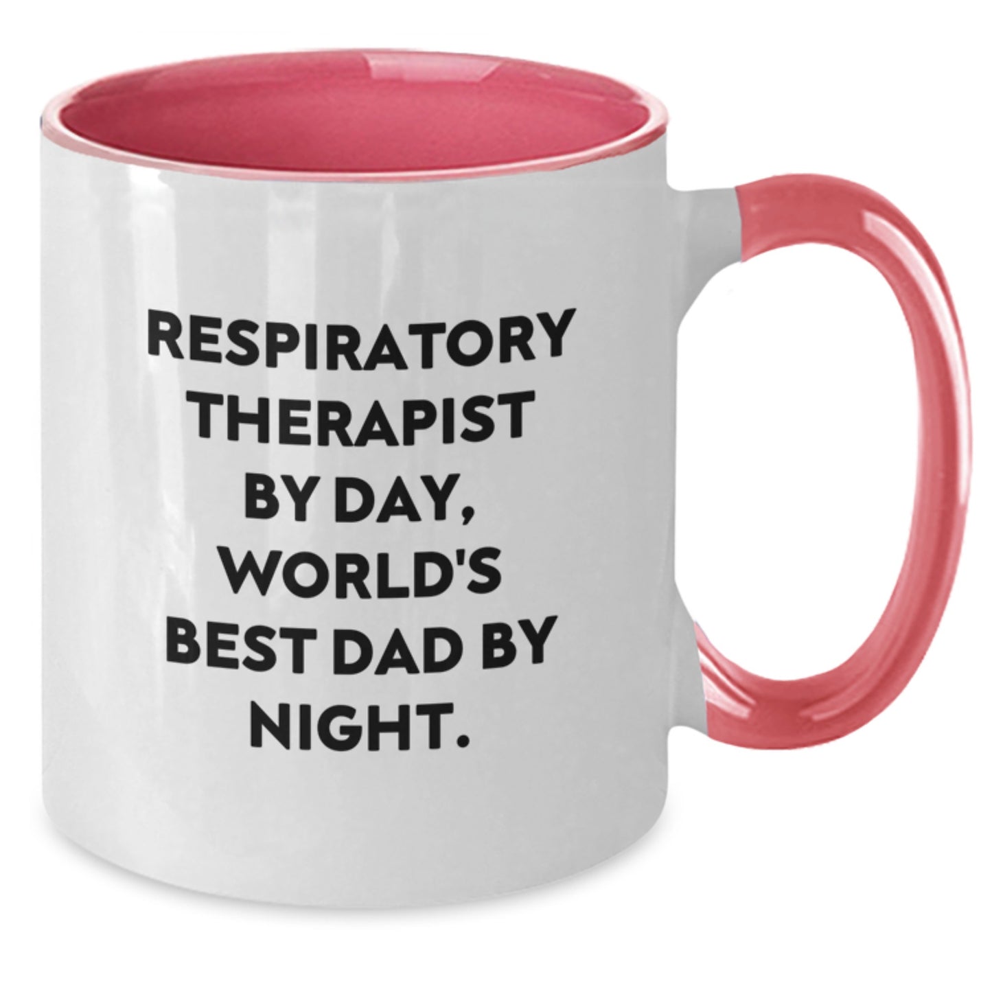 Funny Quote Respiratory Therapist Gifts from Family, Unique Christmas Unique Gifts for Respiratory Therapist Men, Two Tone Coffee Mug with 'Respiratory Therapist By Day, World's Best Dad By Night.' - Additional