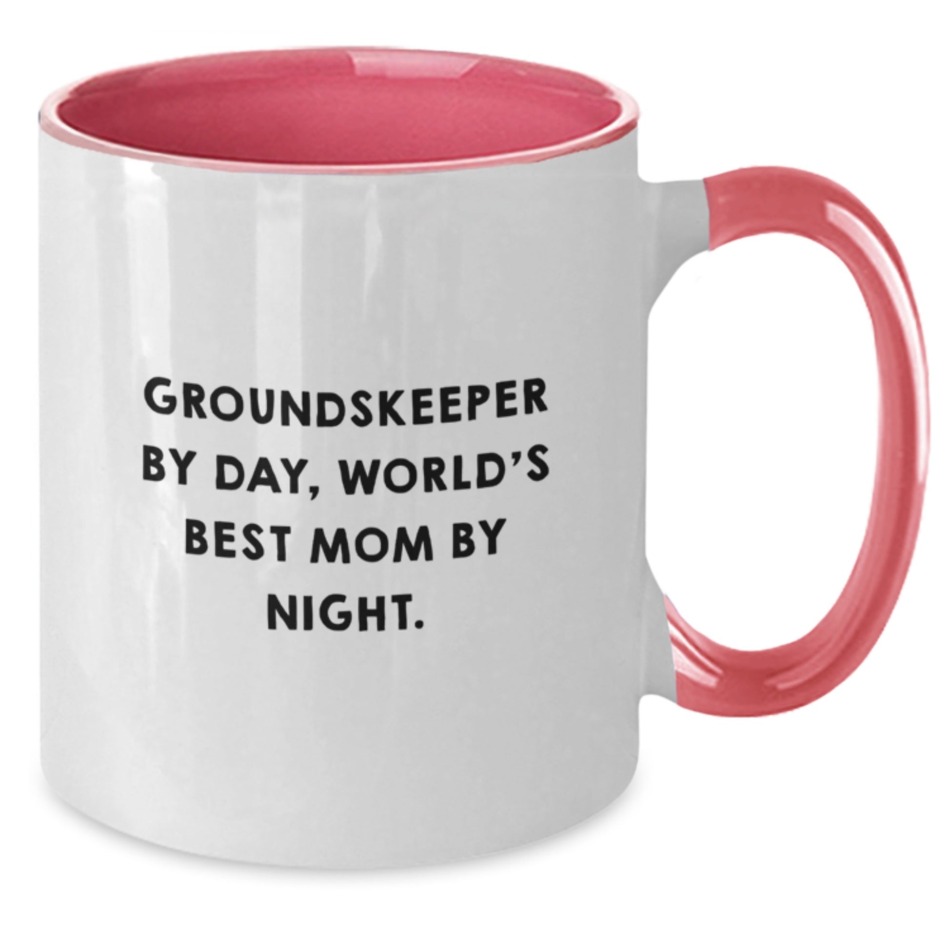 groundskeeper Gifts from Family - Funny Two Tone Coffee Mug - Christmas Unique Gifts for groundskeeper By Day, World's Best Mom By Night. - Additional