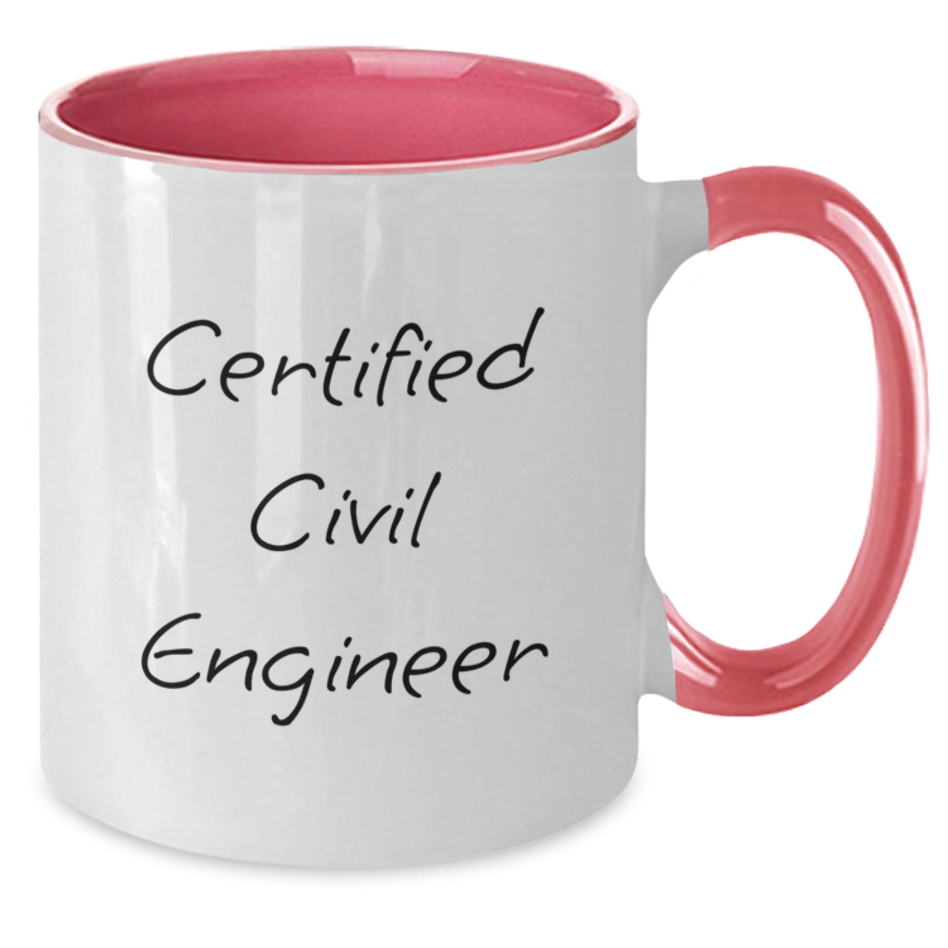 Funny Civil Engineer Gifts from Friends for Men - Certified Civil Engineer Two Tone Coffee Mug, Red and White Christmas Unique Gifts - Additional
