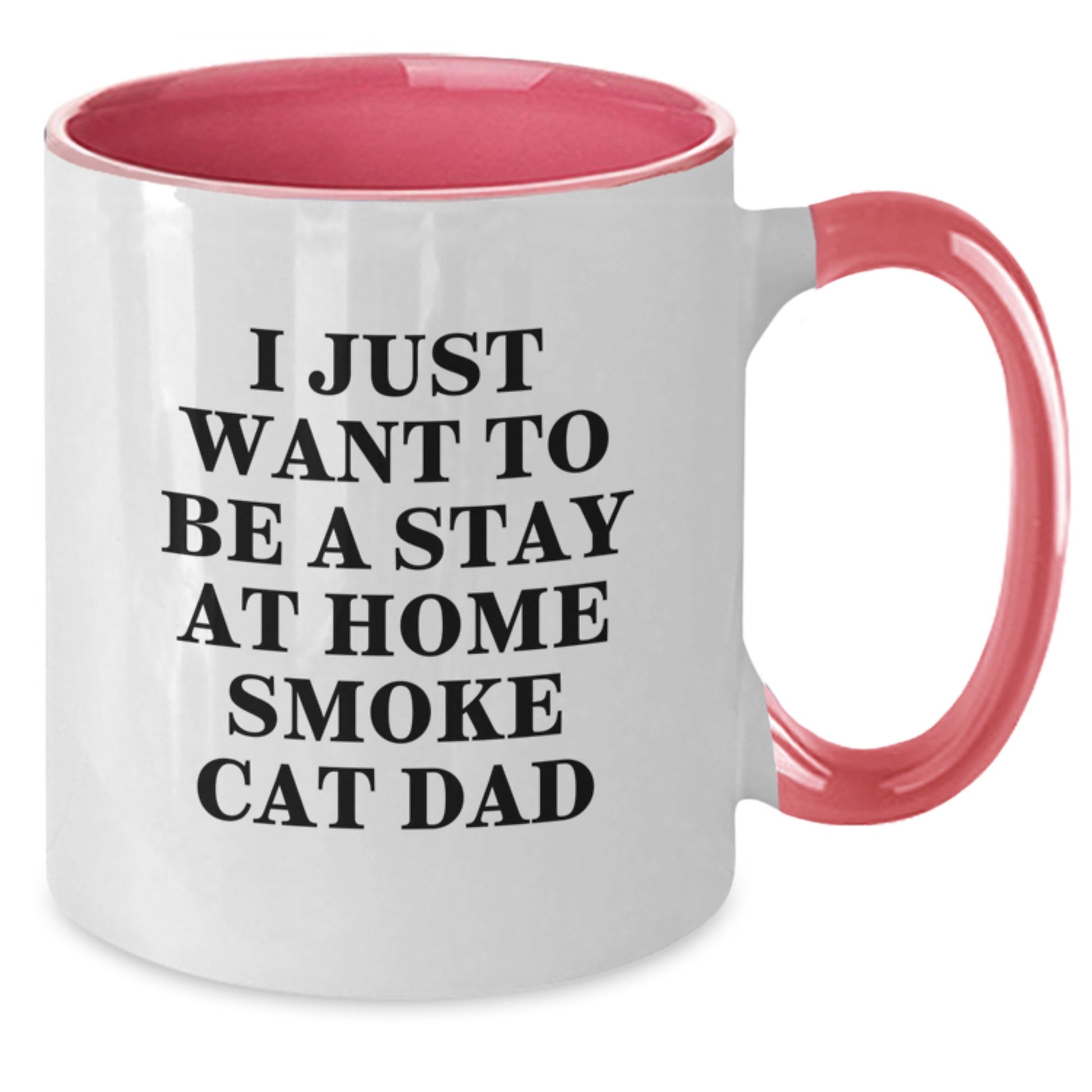 Funny Smoke Cat Dad Gifts for Men from Family, Friends, or Coworkers - Two Tone Coffee Mug for Graduation 'I Just Want To Be A Stay At Home Smoke Cat Dad' - Additional