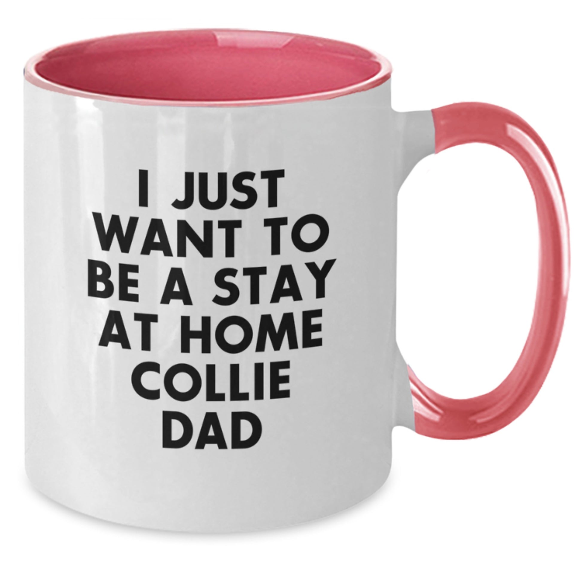 Funny Collie Dog Gifts from Dad to Stay At Home Collie Dad Lover on Valentine's Two Tone Coffee Mug - Additional