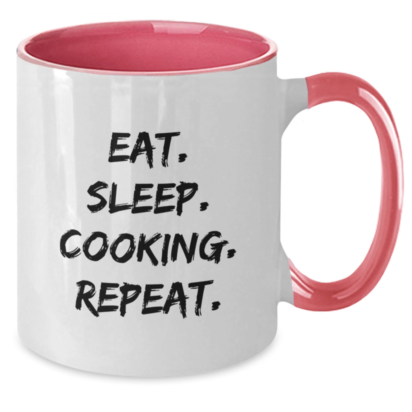Funny Cooking Gifts for Friends, Two Tone Coffee Mugs with Eat. Sleep. Cooking. Repeat. Quote, Christmas Unique Presents for Men, Women, Family, Coworkers - Additional