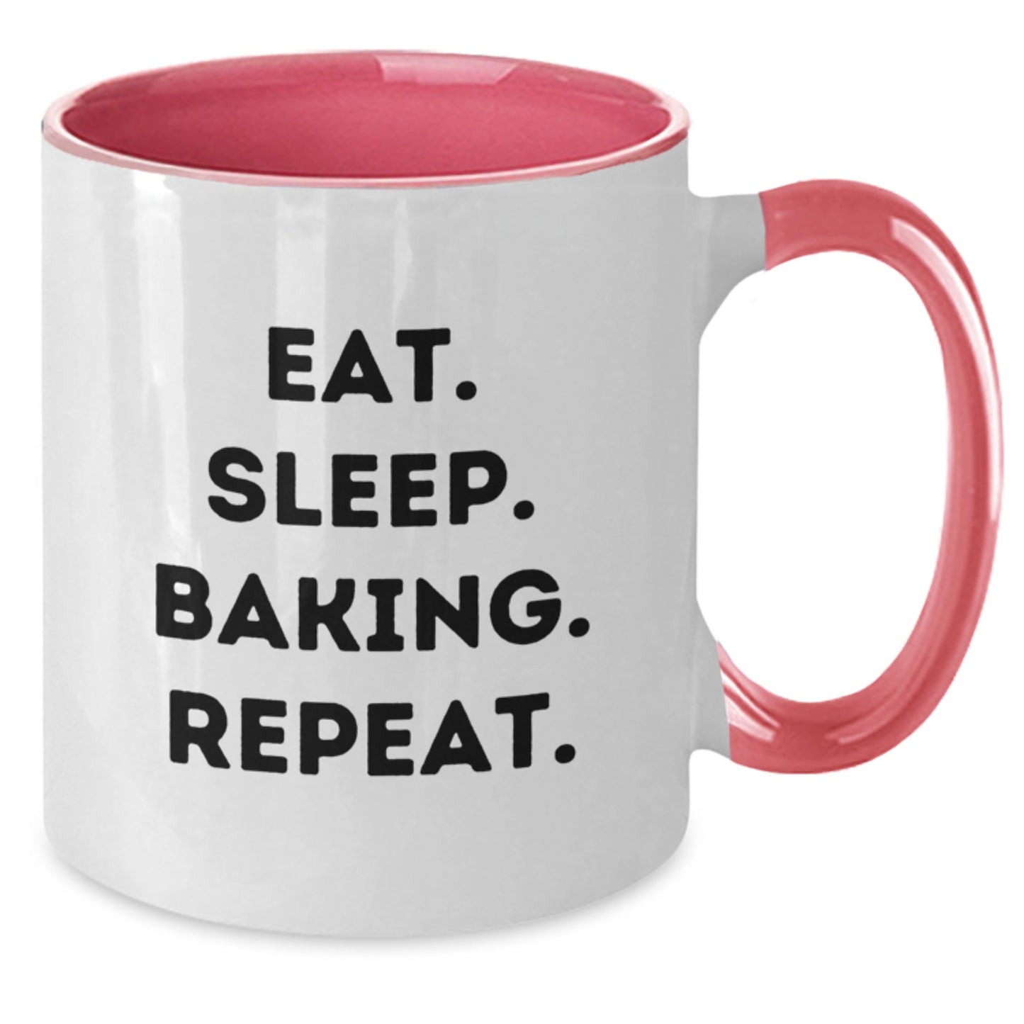 Funny Baking Gifts for Friends and Family Members, Two Tone Coffee Mug, Eat. Sleep. Baking. Repeat. Quote, Christmas Unique Gifts from Loved Ones - Additional