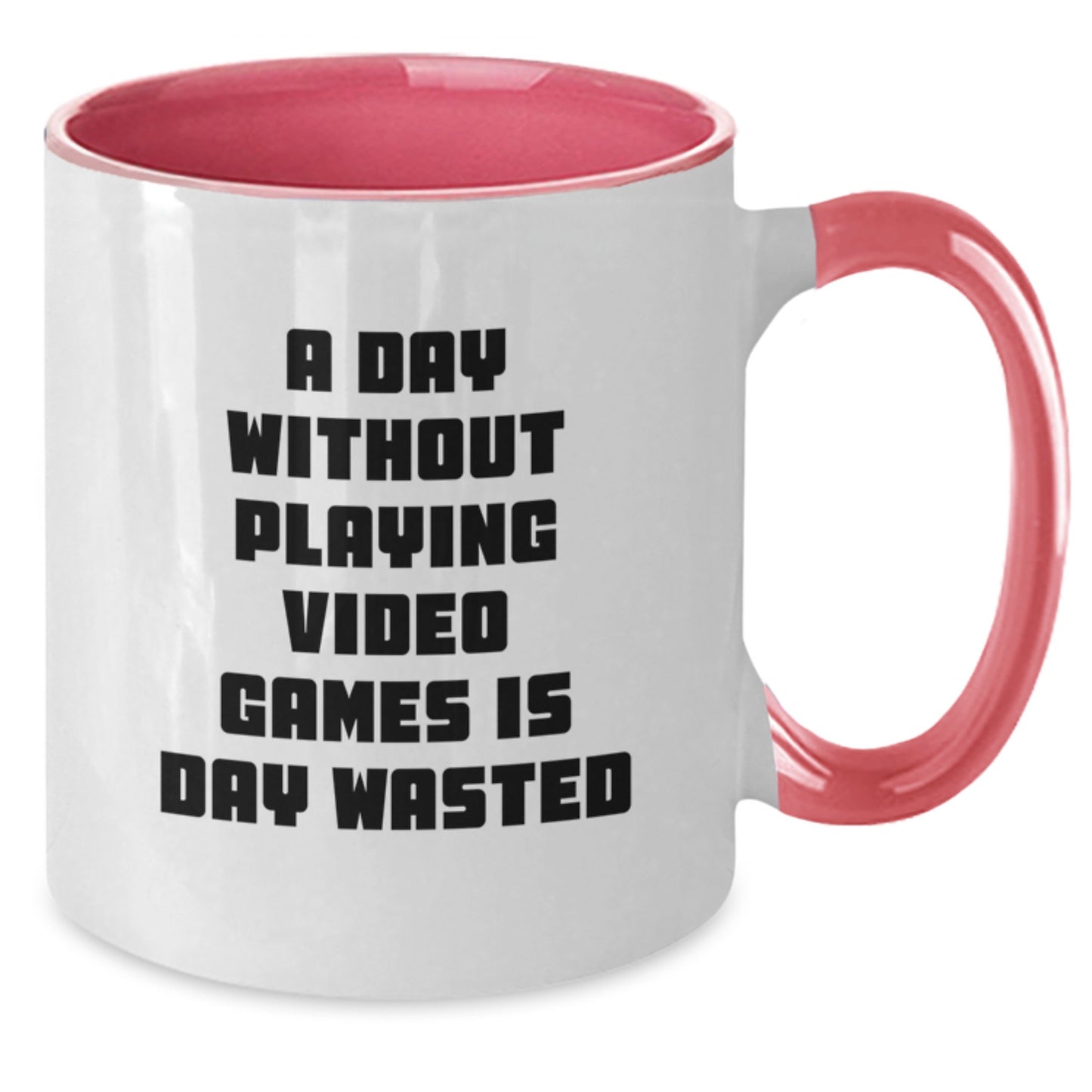 Funny Coffee Mugs for Playing Video Games Enthusiasts, Gifts from Friends for Birthday Unique Presents, Two Tone Mug, A Day Without Playing Video Games Is Day Wasted - Additional