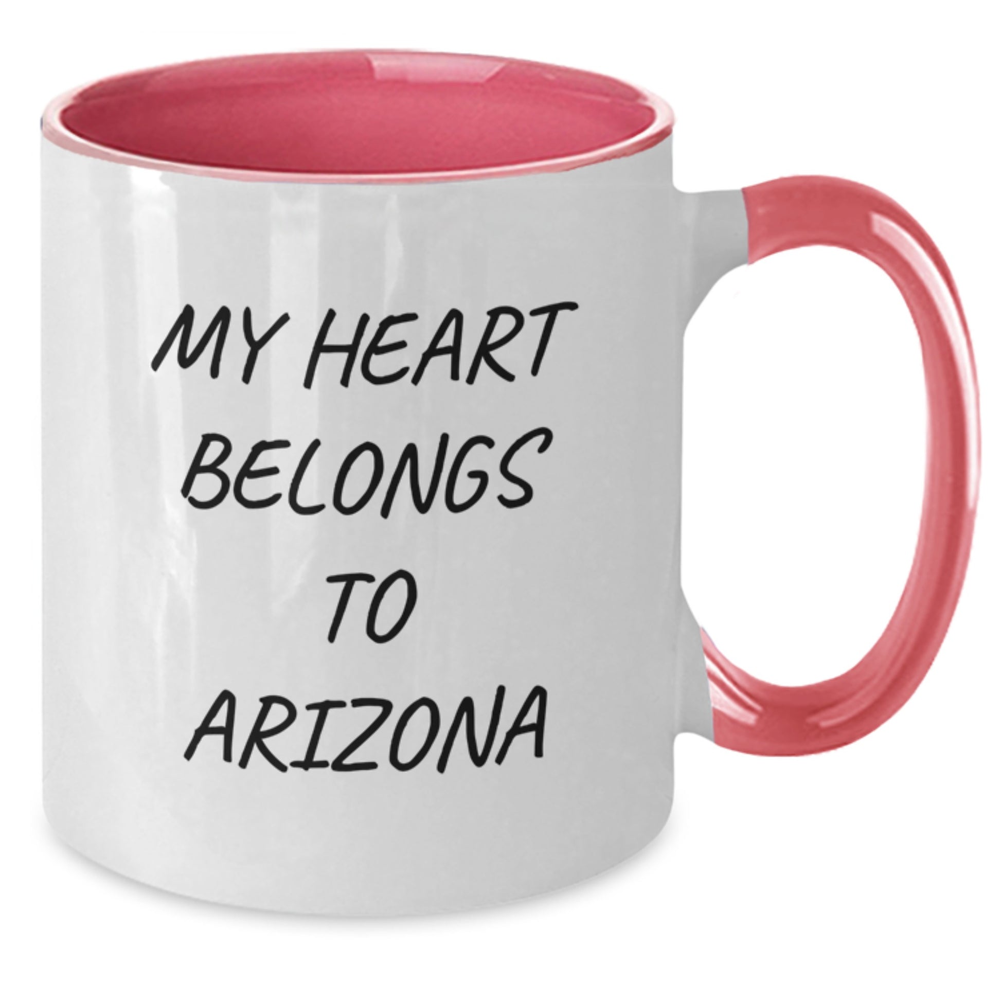 Funny Arizona Gifts - My Heart Belongs To Arizona Two Tone Coffee Mug, Gifts for Arizona Lovers, Birthday Unique Gifts from Friends to Family - Additional