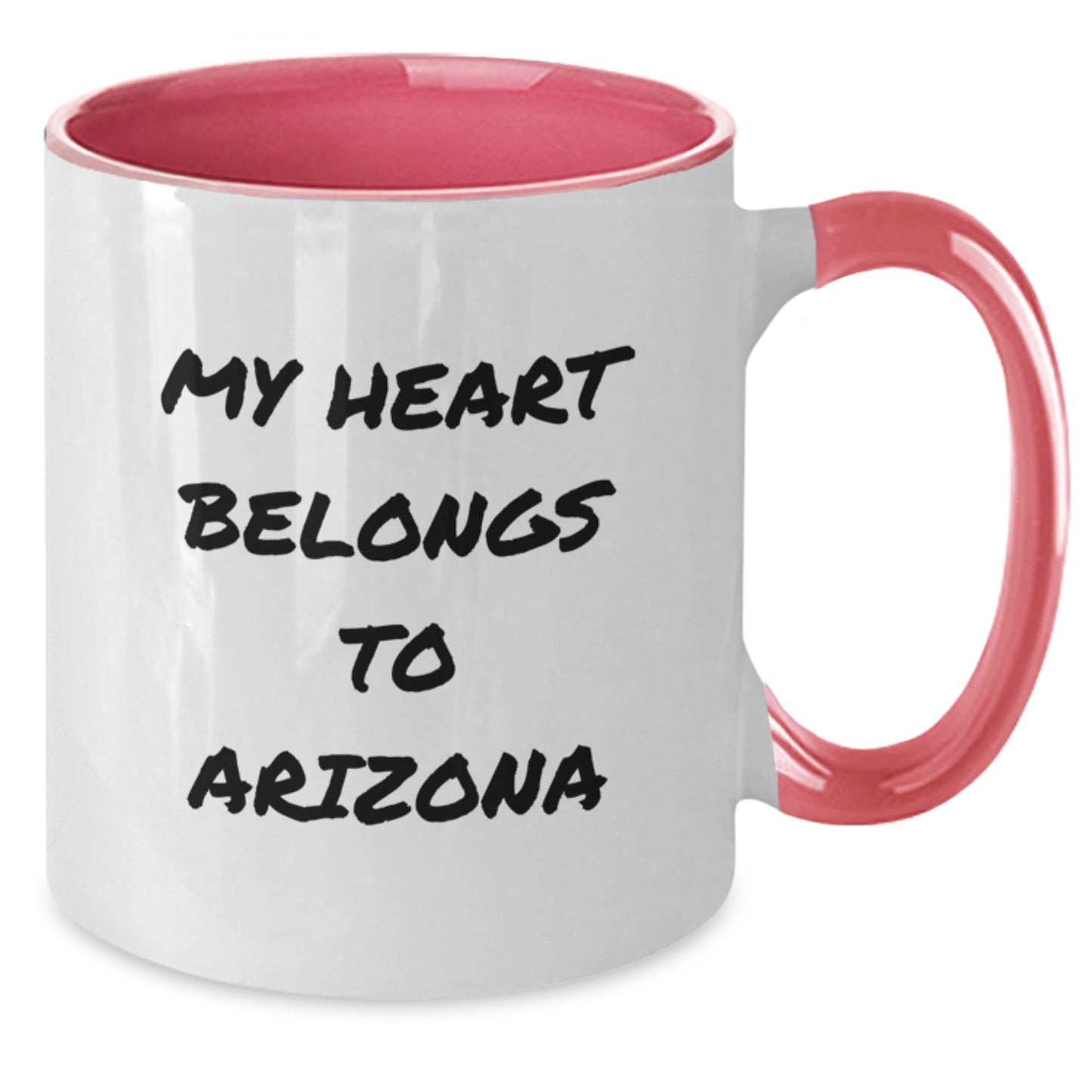 Funny Arizona Gifts for Women from Arizona Enthusiasts - My Heart Belongs To Arizona Two Tone Coffee Mug, Birthday Unique Gifts for Arizona Lovers - Additional
