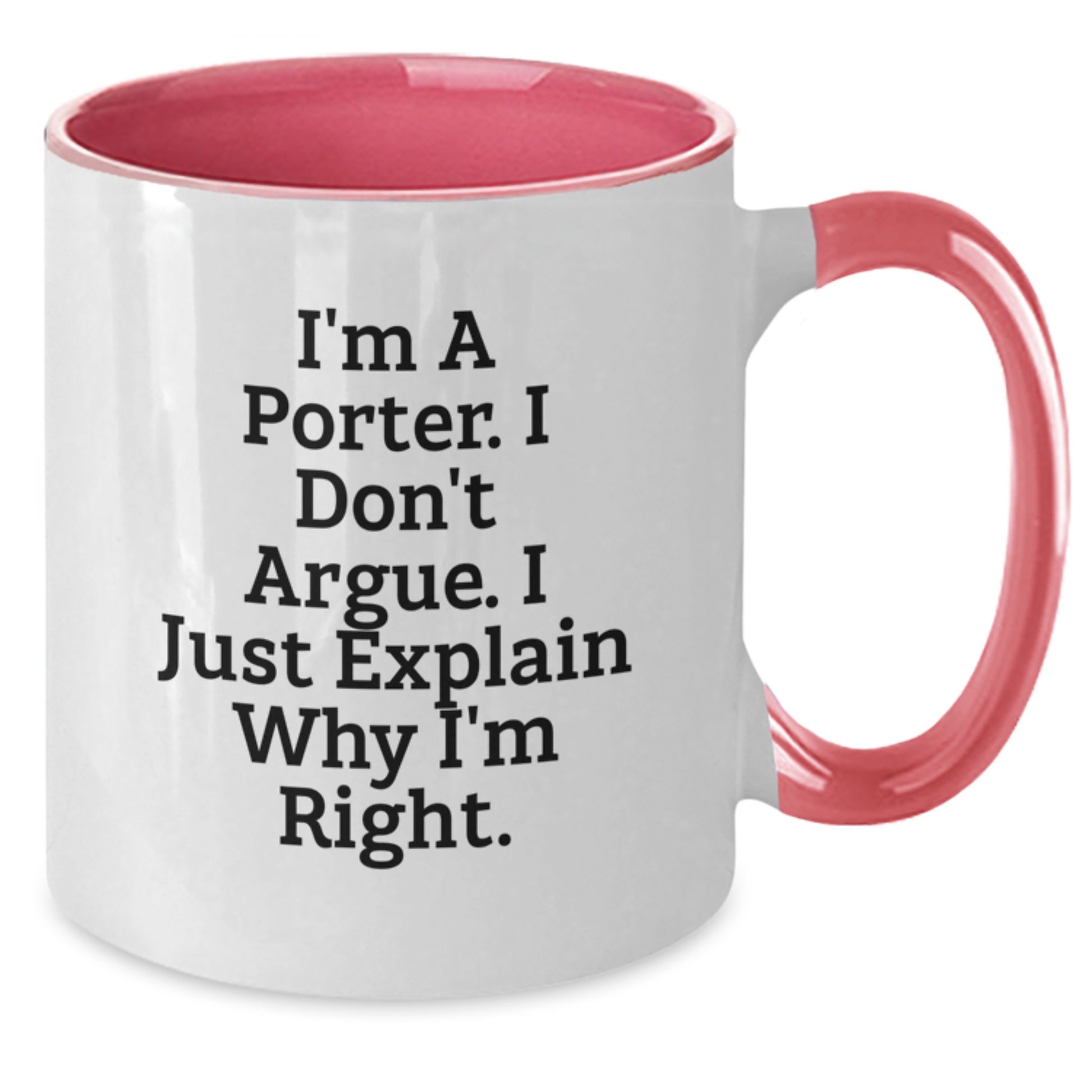 Funny Porter Gifts for Christmas - Two Tone Coffee Mugs from Men, Gifts for Porter, Unique Christmas Unique Gifts for Friends, Coworkers, Family - Additional