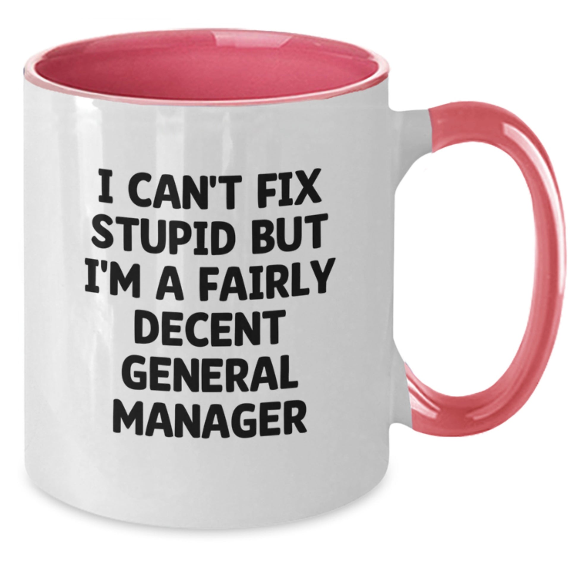 Funny General Manager Gifts, Two Tone Coffee Mugs, I Can't Fix Stupid But I'm A Fairly Decent General Manager, Gifts from Friends, Gifts for General Manager - Additional
