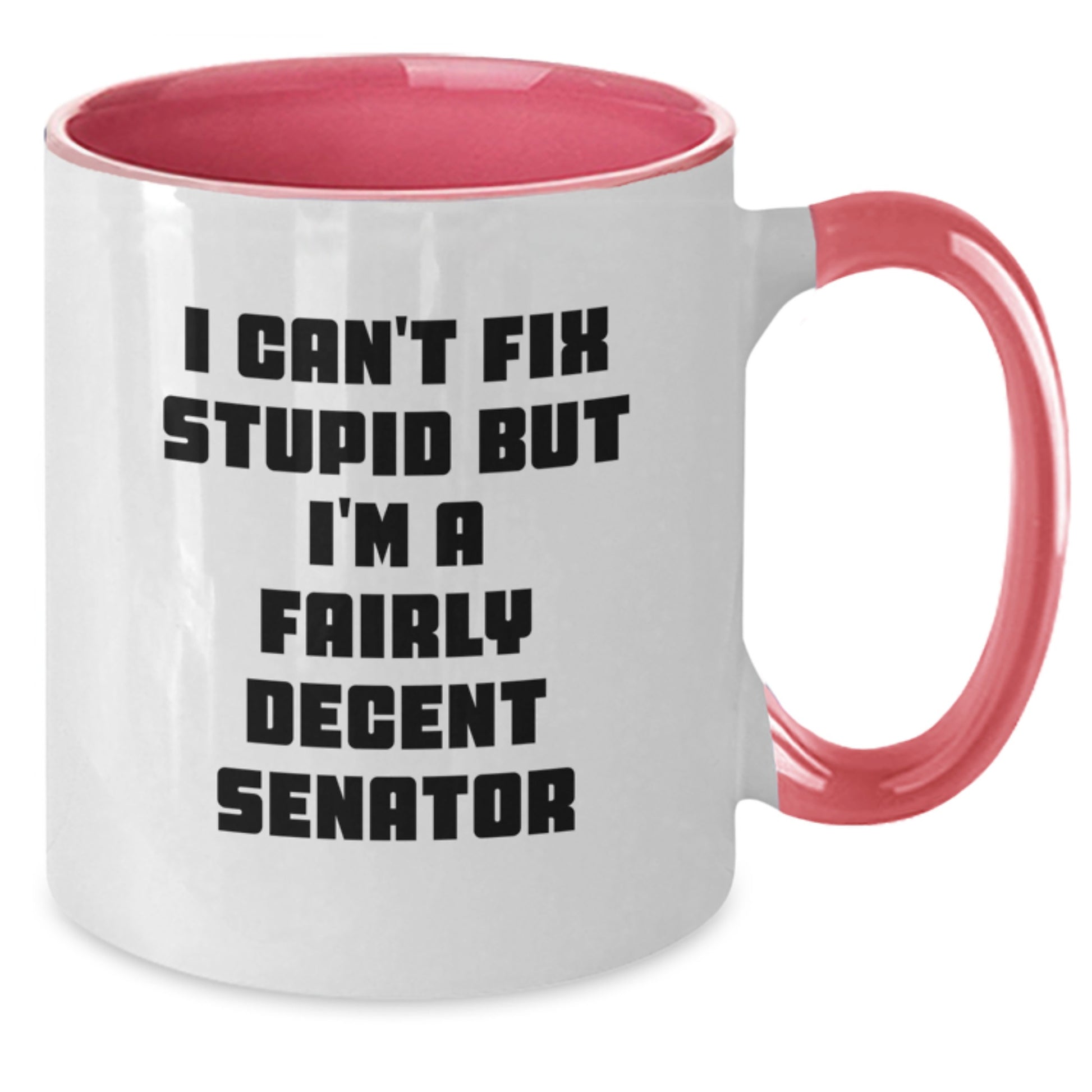 Senator Gifts for Men Funny Two Tone Coffee Mug I Can't Fix Stupid But I'm A Fairly Decent Senator Gifts from Family and Friends - Additional