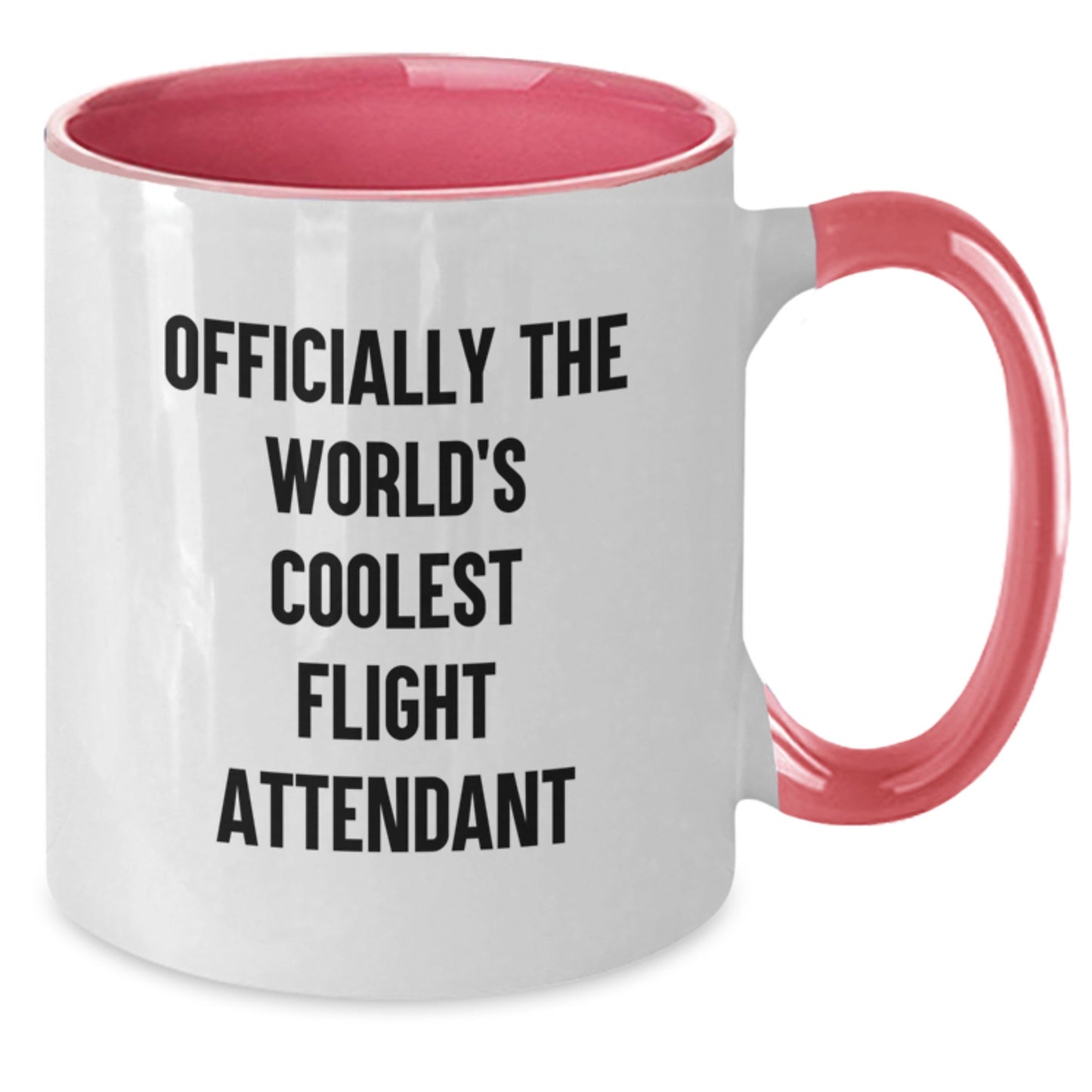 Funny Flight Attendant Gifts for Men Women Friends Coworkers Family - Officially Coolest Flight Attendant Two Tone Coffee Mug - Additional
