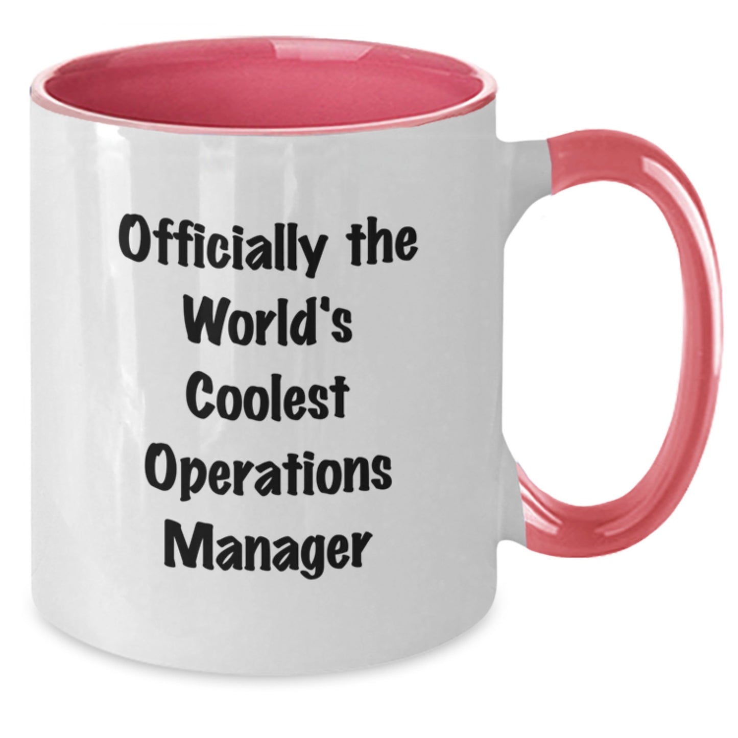 Funny Gifts from Coworkers to Operations Manager - Officially The World's Coolest Operations Manager Two Tone Coffee Mug, Christmas Unique Gifts for Office Workers - Additional
