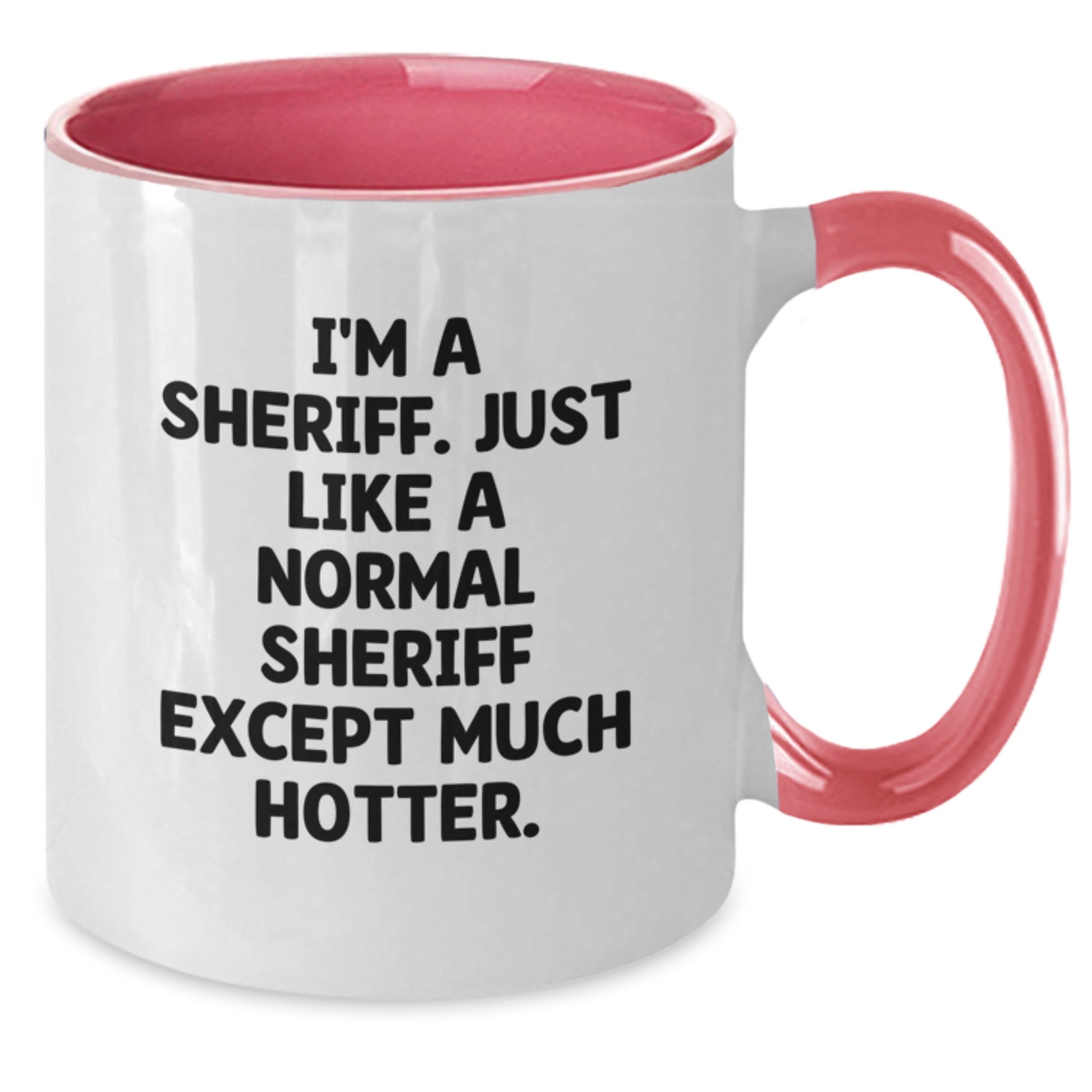 Funny Sheriff Gifts from Family for Him, 'I'm A Sheriff' Two Tone Coffee Mug, Father's Day Unique Gifts - Additional
