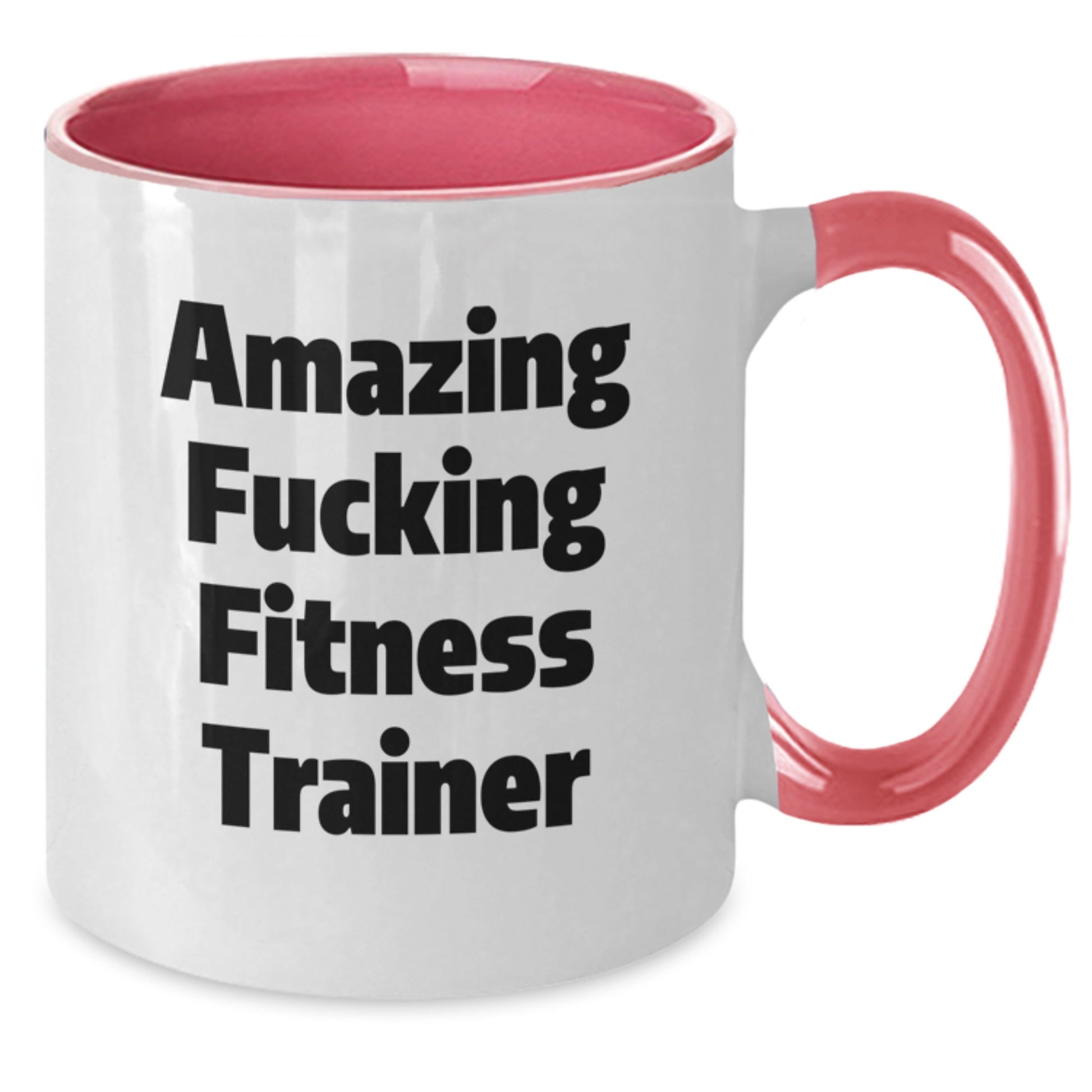 Funny Fitness Trainer Gifts for Her or Him, 'Amazing F--king Fitness Trainer' Two Tone Coffee Mug, Birthday Unique Gifts from Friends or Family - Additional