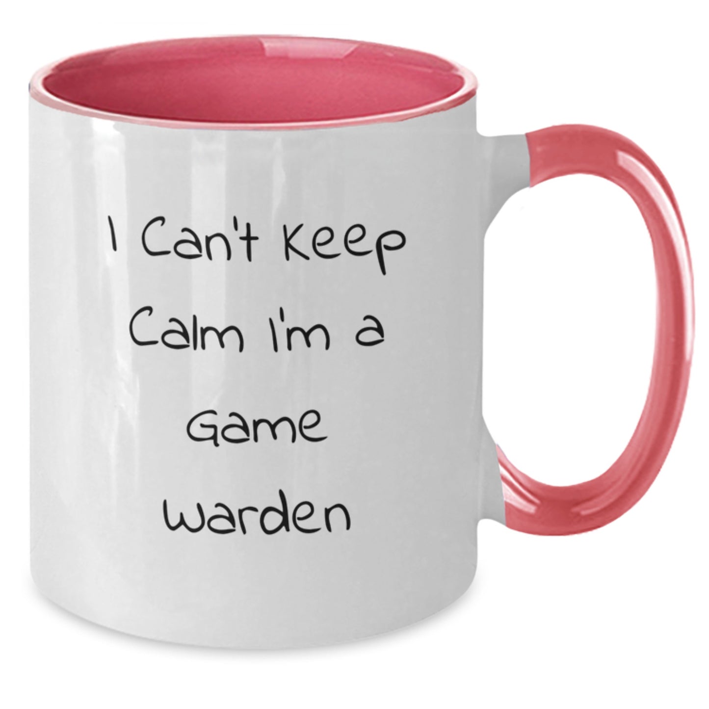 Funny Game Warden Gifts from Men to Game Wardens, I Can't Keep Calm, Two Tone Coffee Mug for Christmas - Additional