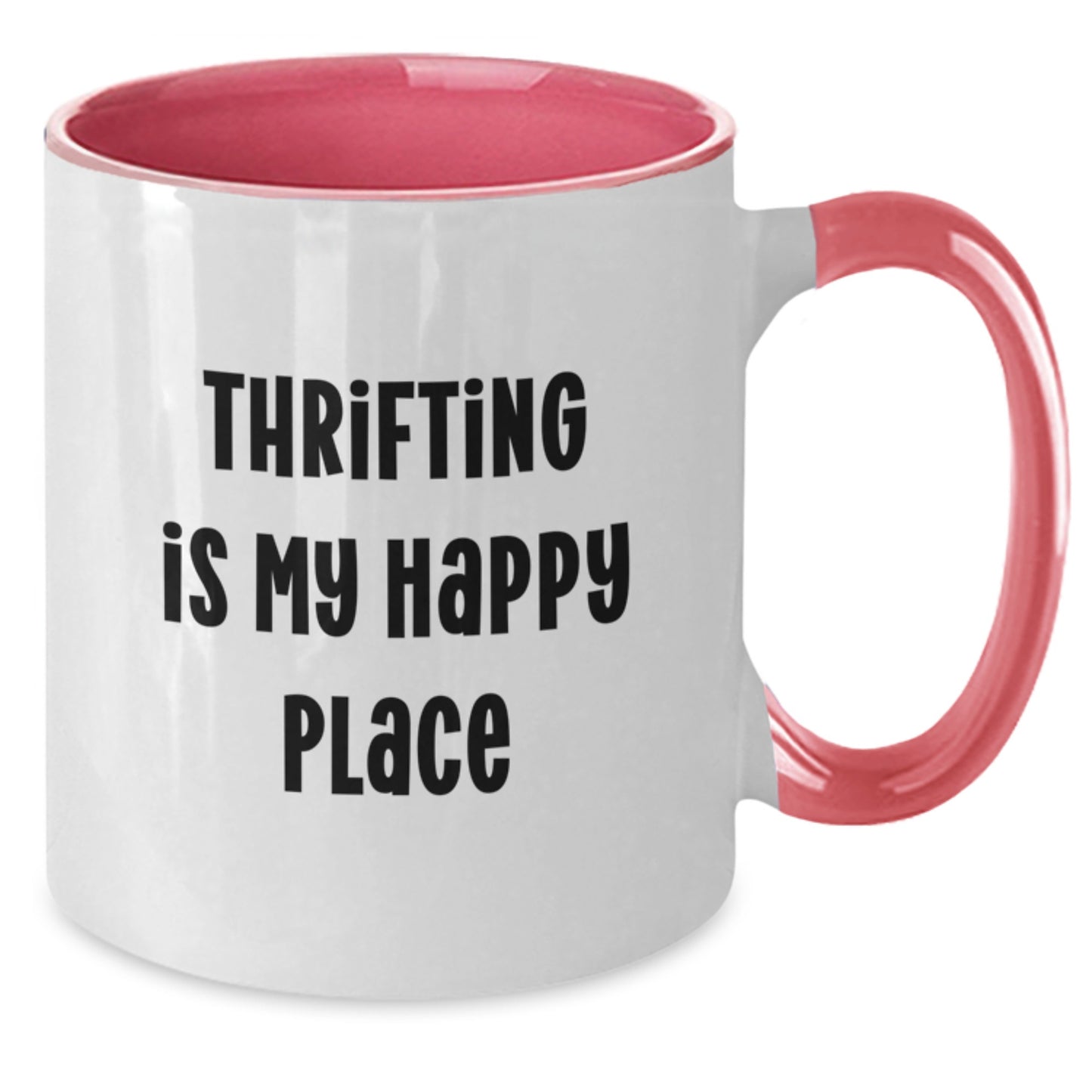 Thrifting Enthusiasts Gifts from Family or Friends, Funny Thrifting Is My Happy Place Two Tone Coffee Mug for Thrifting Women or Men, Mother's Day Unique Gifts - Additional